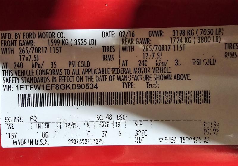 Used Engine Control Module (ECM) fits: 2016 Ford F150 PICKUP Electronic Control