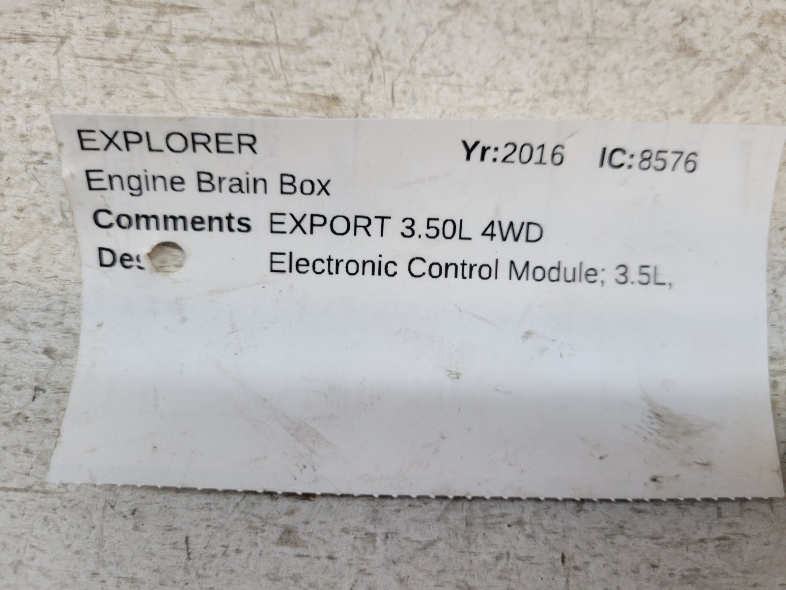 2016-2019 Ford Explorer 3.5L Engine Control Module ECM PCM OEM GB5A-12A650-JA