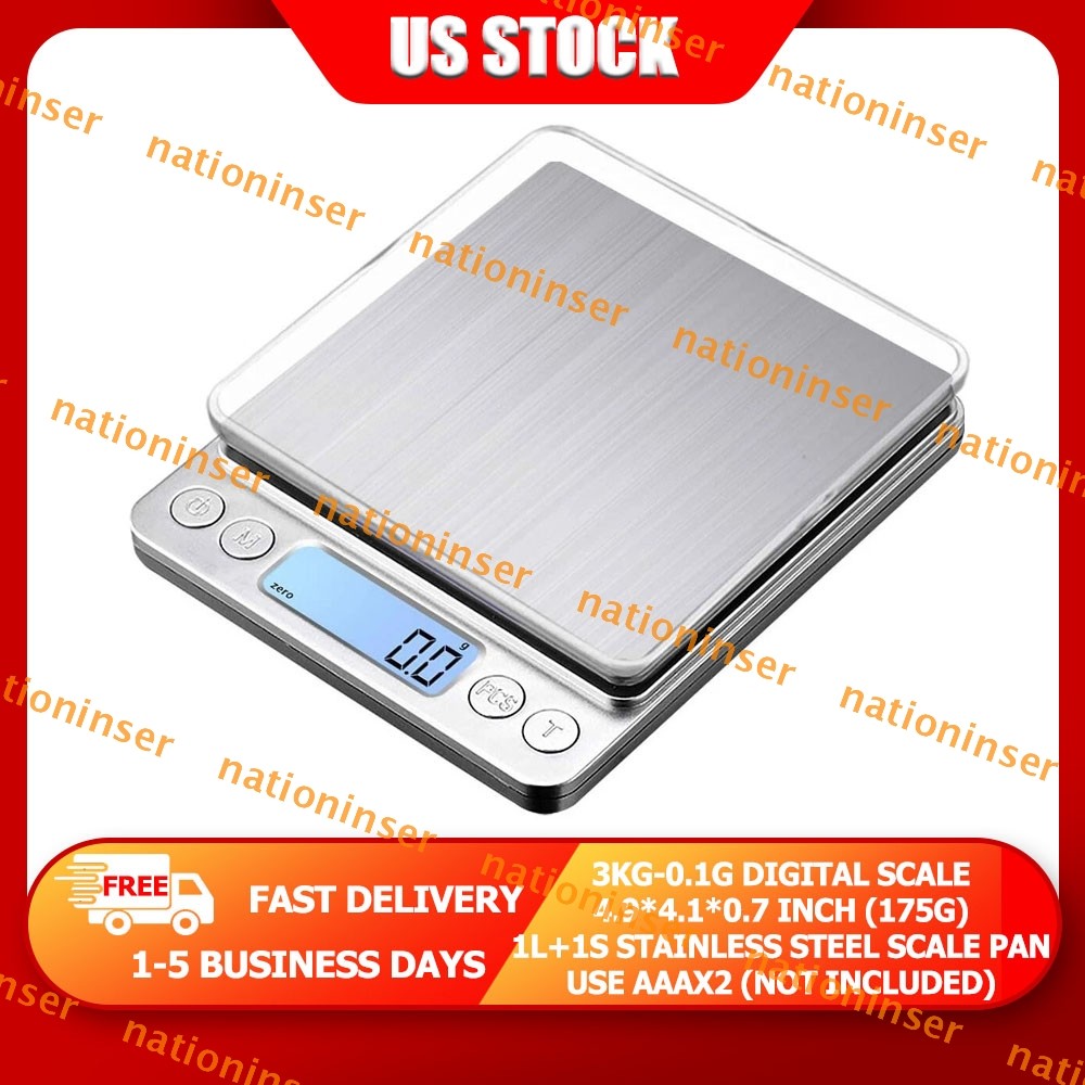 Digital 3000gx0.1g Scale Jewelry Gold Silver Gram Coin Pocket Size Herb Grain US