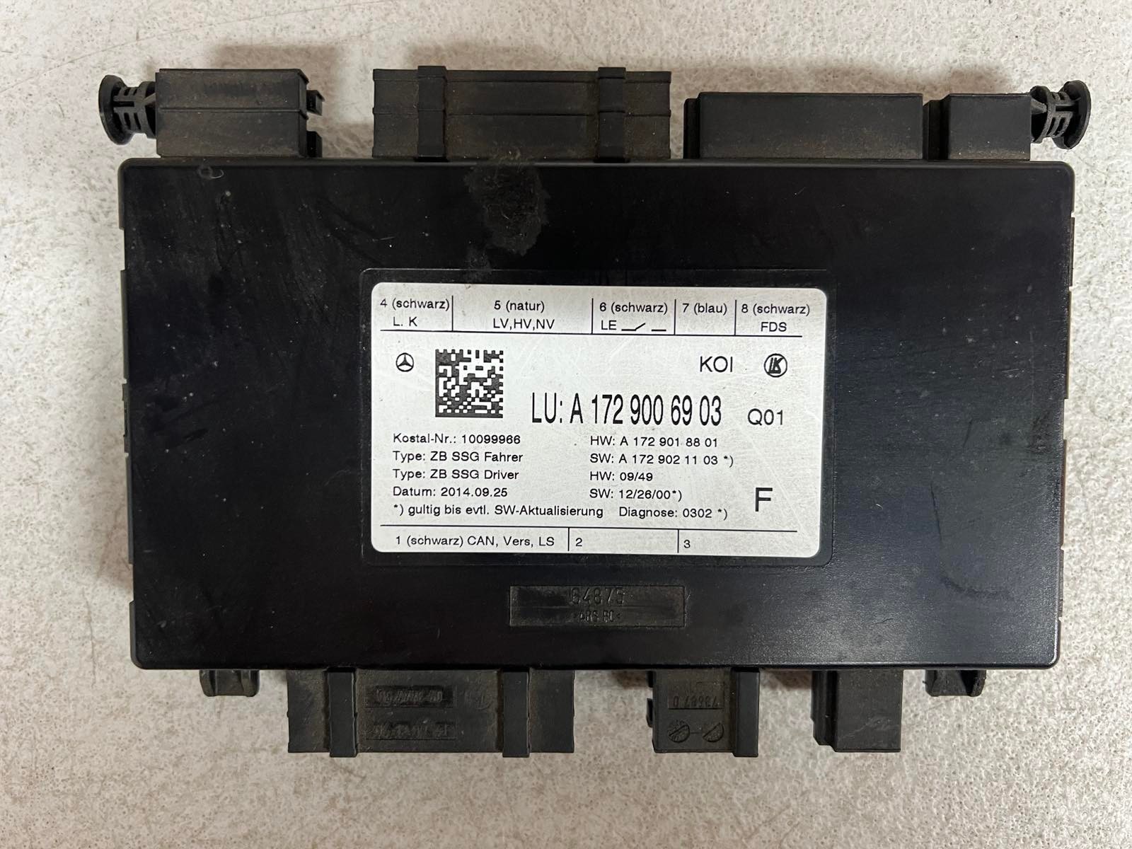 2010-2016 Mercedes E350 Front Left Seat Control Module A1729006903 OEM
