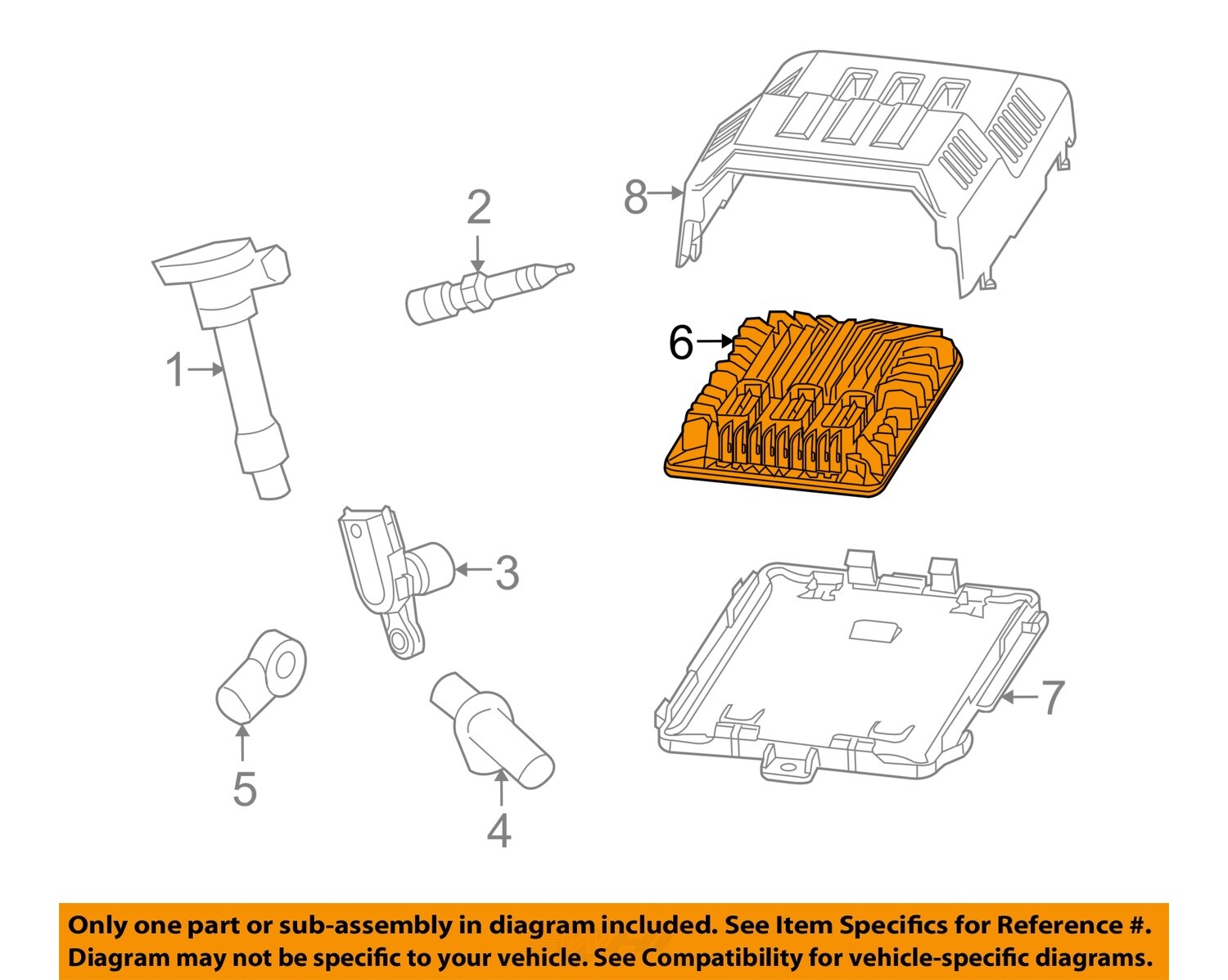 Used Engine Control Module (ECM) fits: 2013 Cadillac Ats Electronic Control Modu