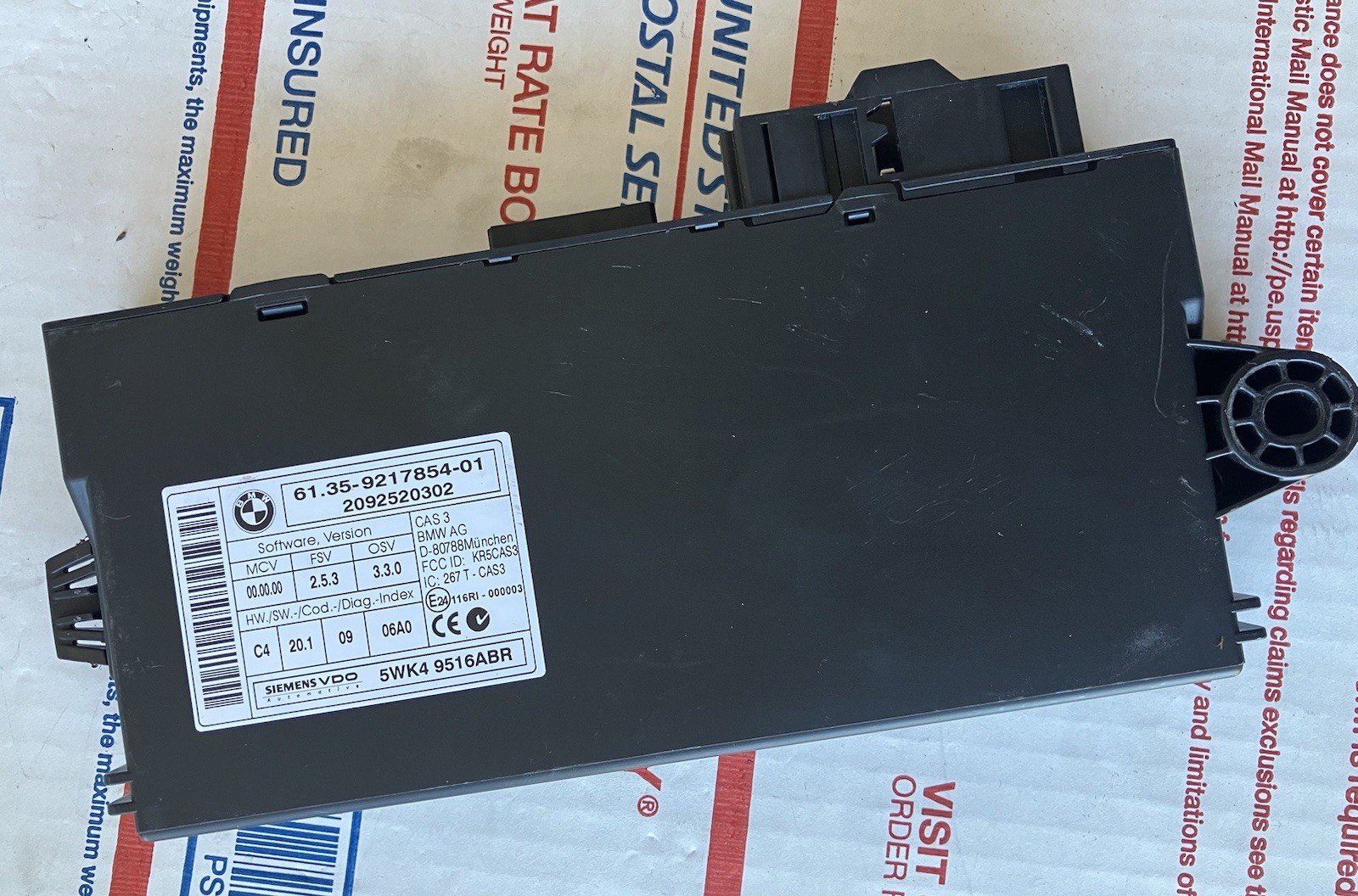 ✅ 07-11 BMW E90 E92 328i 335i CAS 3 Body Control Module BCM 61.35-9217854-01 OEM