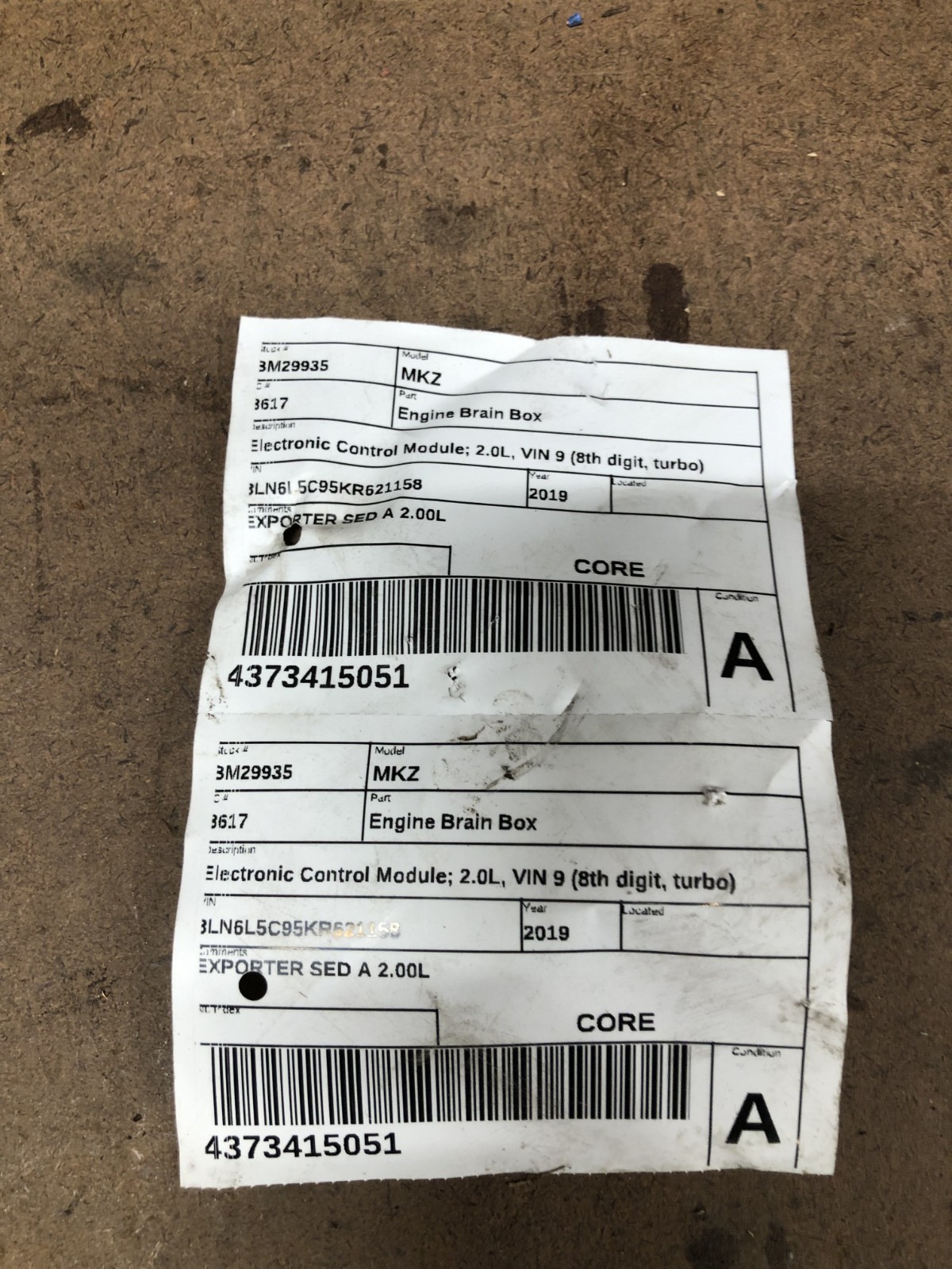 2019 Lincoln MKZ Engine Computer Control Module ECM ECU PCM KP5A-12A650-JA Plugs