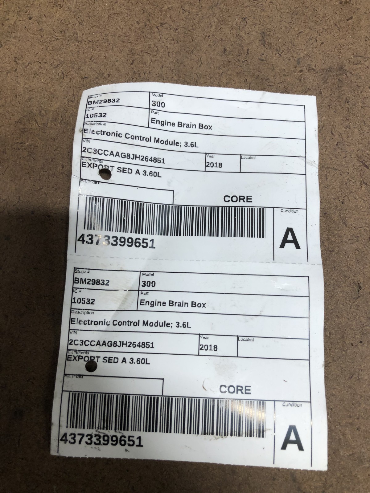 2018 2019 Chrysler 300 Engine Computer Control Module Ecm Plugs P68330904aa
