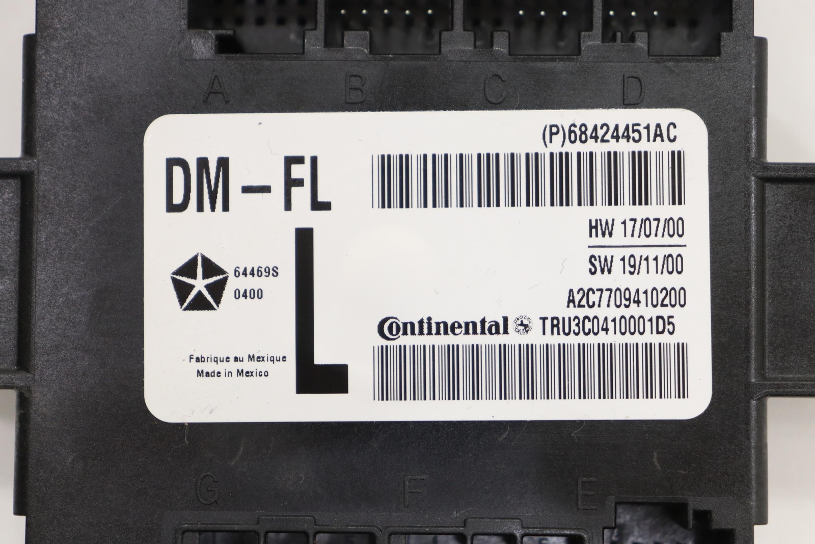 2020 CHRYSLER PACIFICA FRONT LEFT SIDE DOOR CONTROL MODULE UNIT OEM 68424451AC