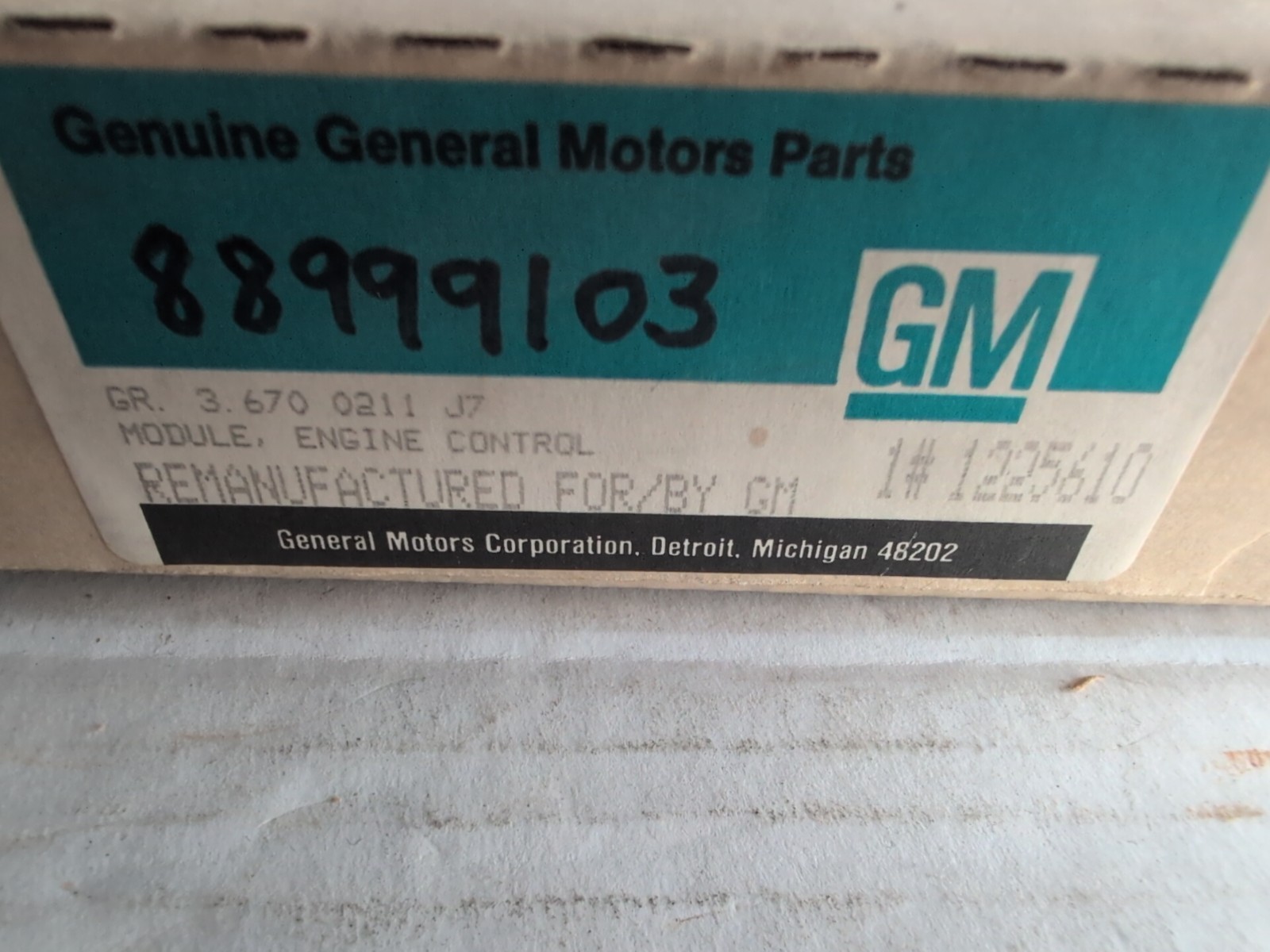 New Genuine GM Chevy Camaro or Pontiac Firebird 1982 pcm ecu ecm 1225610