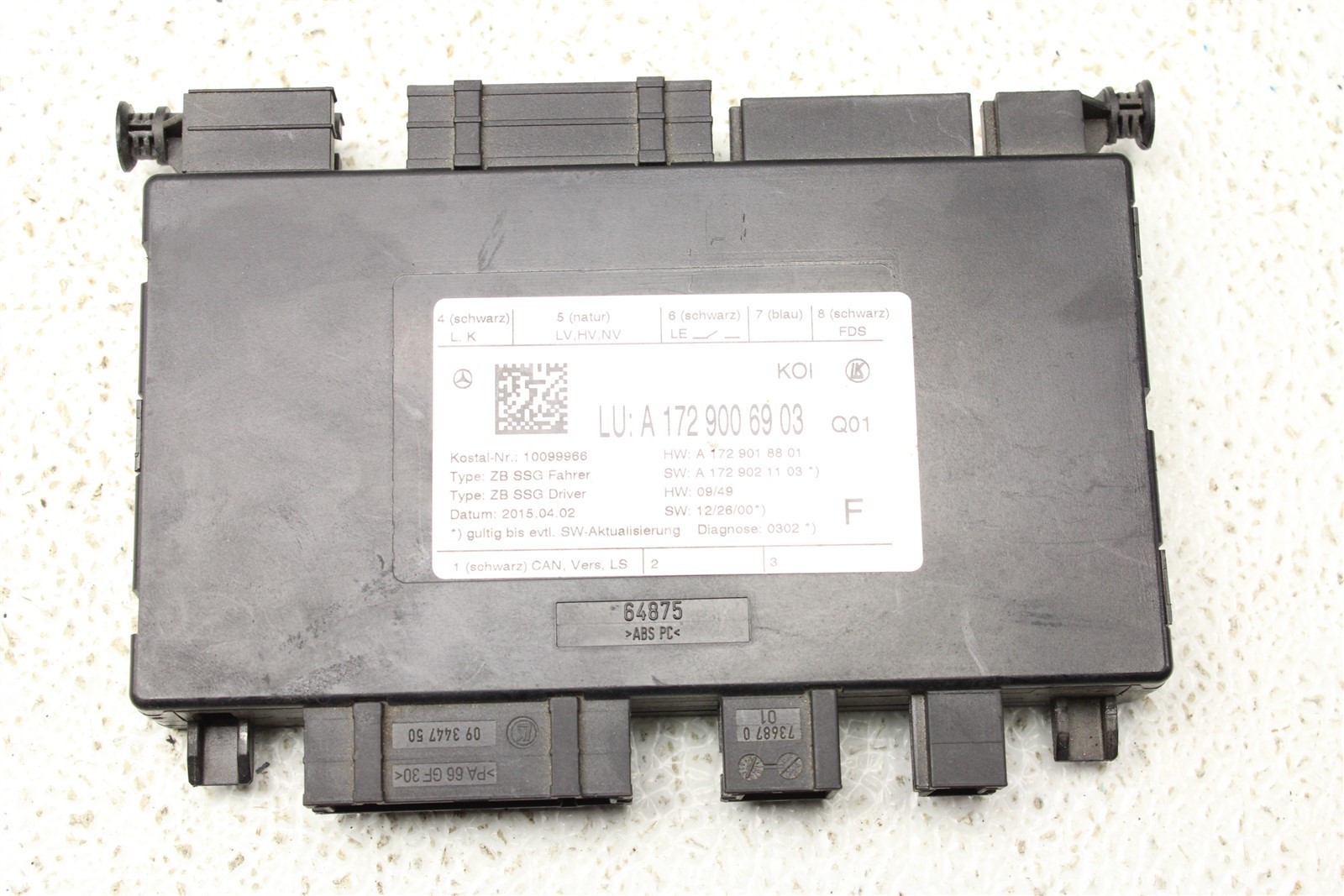 2012 Mercedes C63 AMG Driver Exchange Control Unit 1729006903 Factory OEM 12