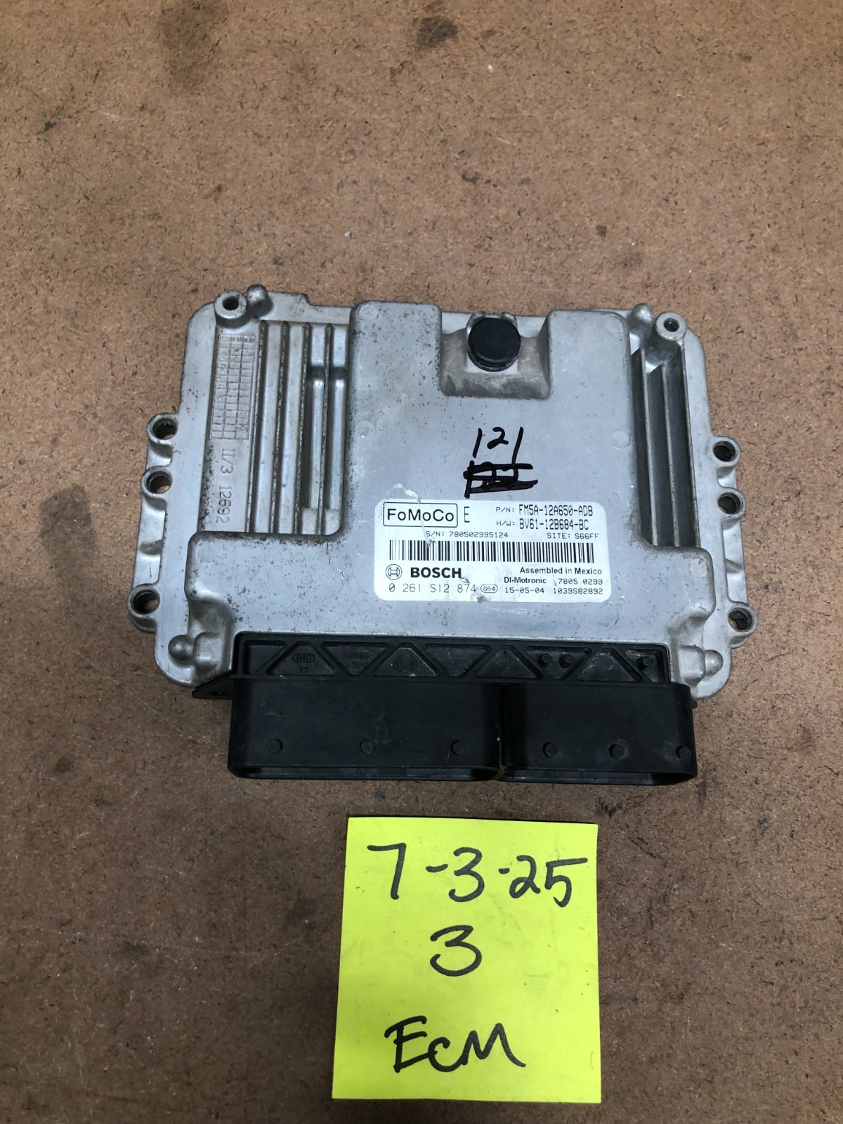 2013-2017 Ford Focus 2.0L FM5A-12A650-ADB Engine Control Module Unit Ecm