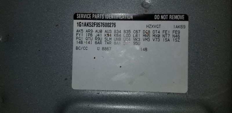 Chassis ECM Body Control BCM Lower Center Dash Fits 05 COBALT 114987