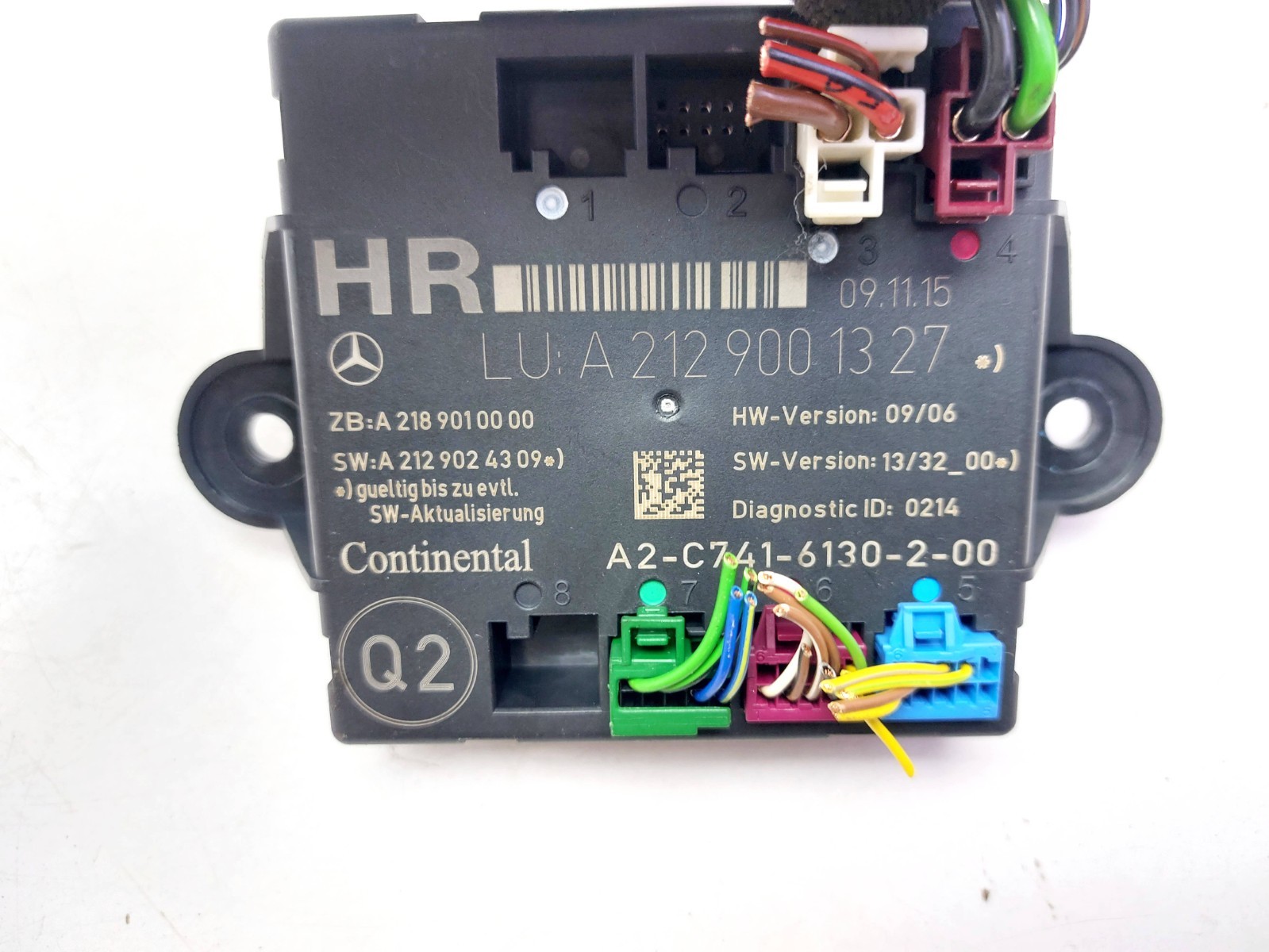 MERCEDES E CLASS W212 2016 DOOR CONTROL UNIT MODULE ECU REAR RIGHT A2129001327