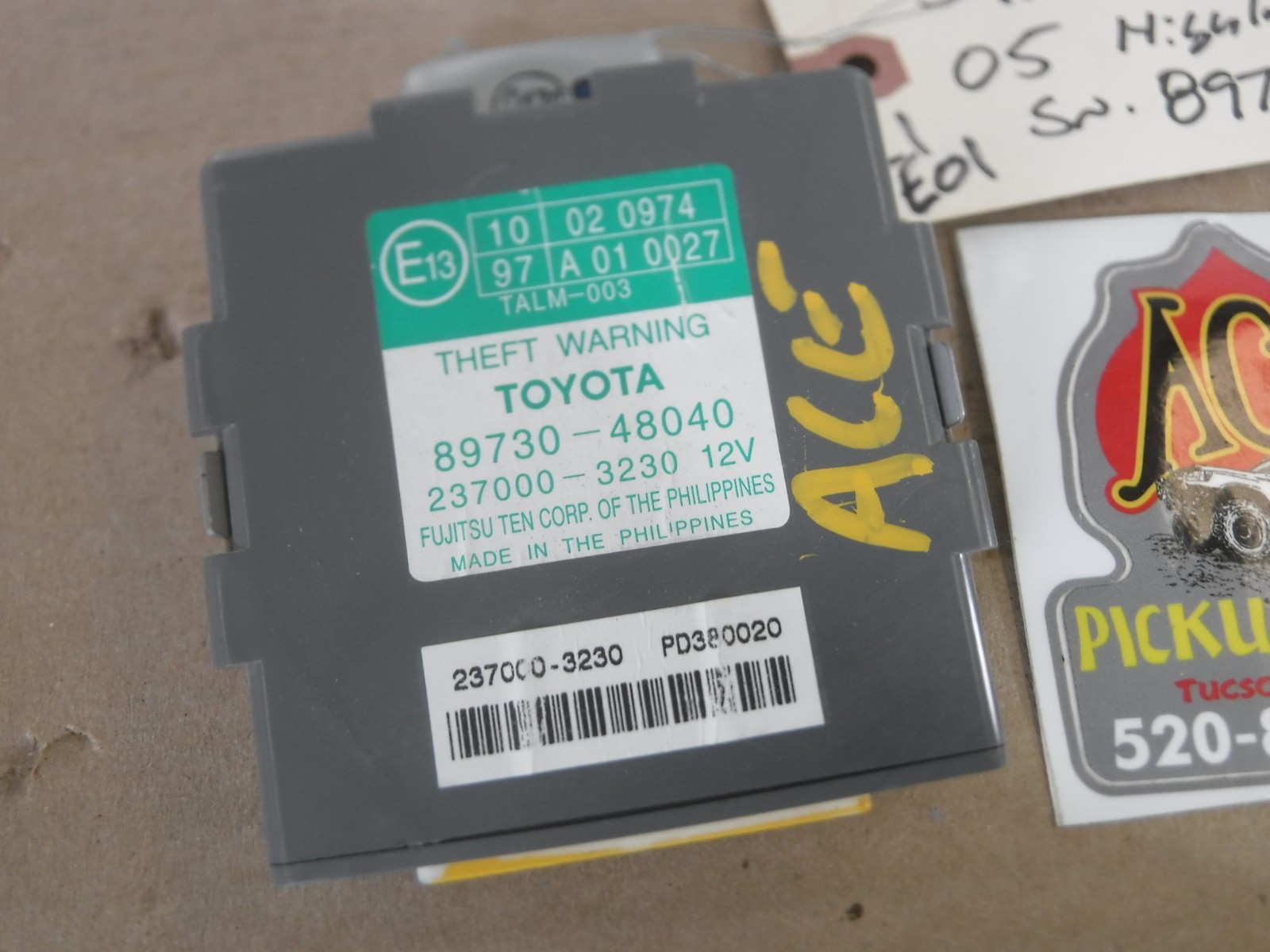04-07 Toyota Highlander Theft Warning Security Module OEM 89730-48040