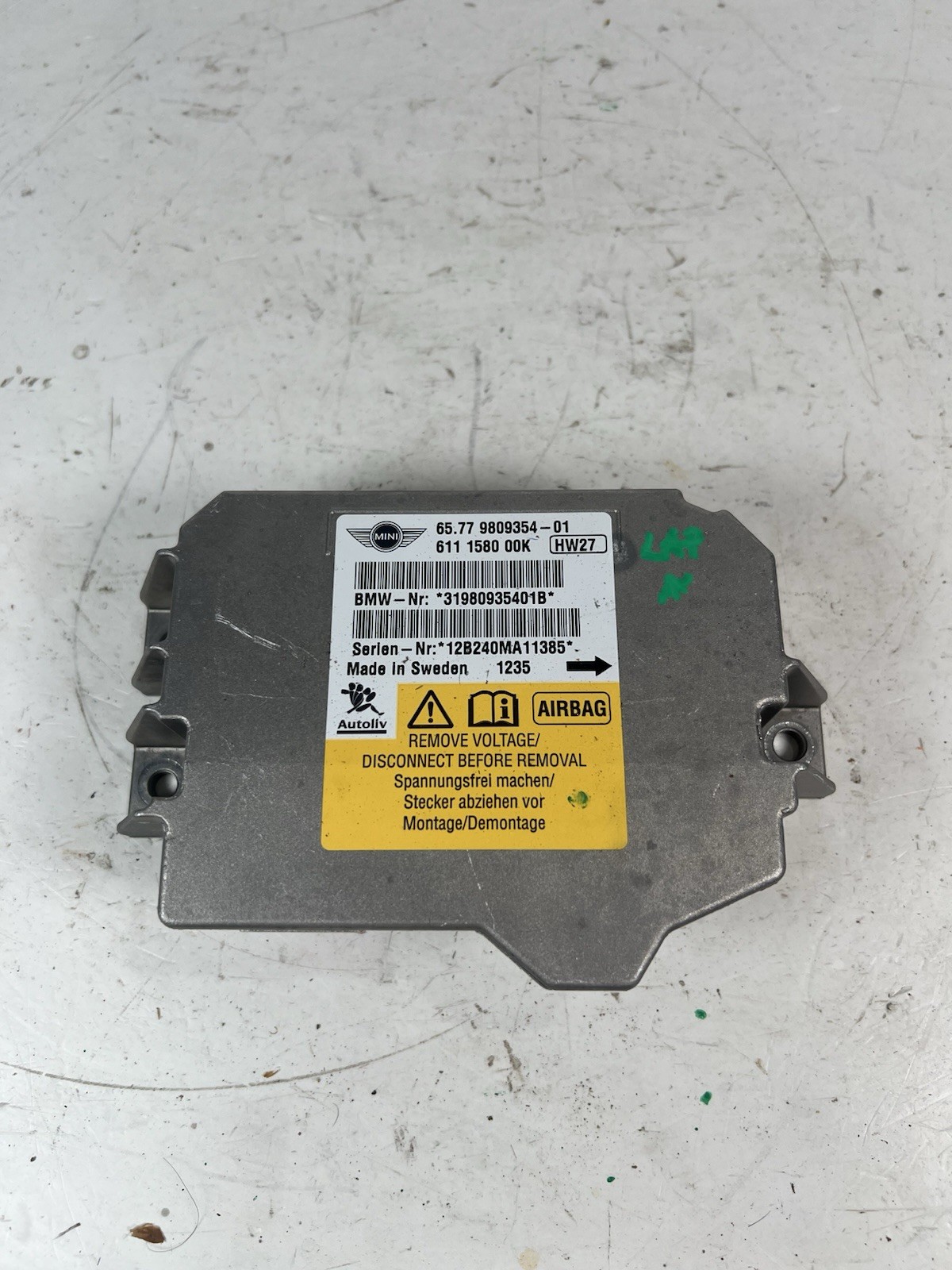 13-15 Mini Countryman Paceman SRS Air Control Module 65779809354-01