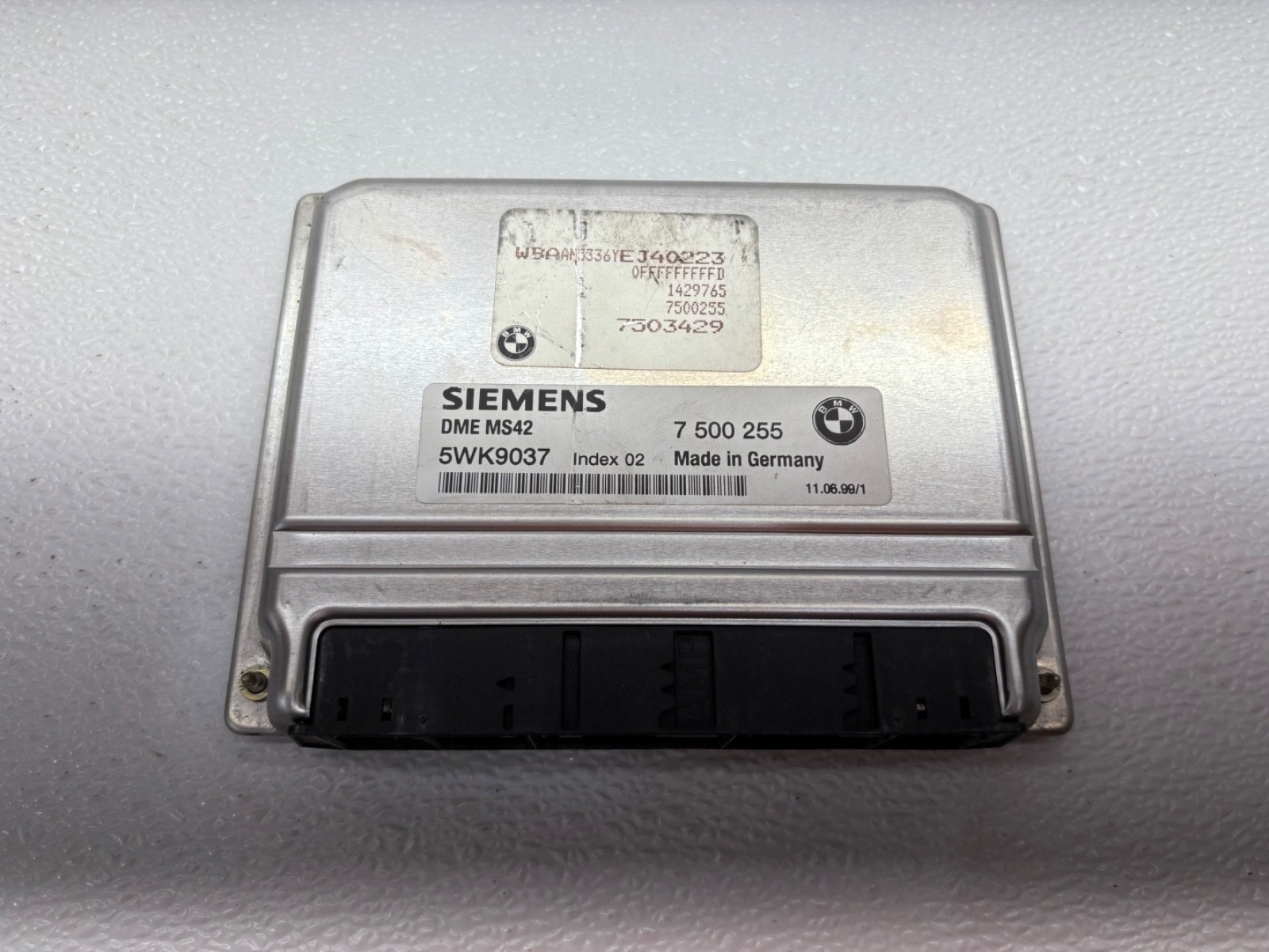 BMW ECU Siemens DME MS42 7500255 5WK9037 Index 02 Engine Control Unit OEM