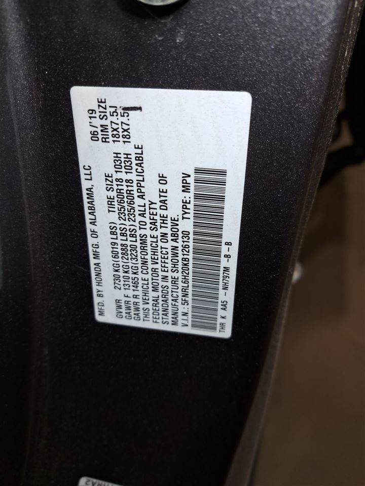 2019 Odyssey Engine Computer/Module Ecu/Ecm/Pcm Sku#4475714