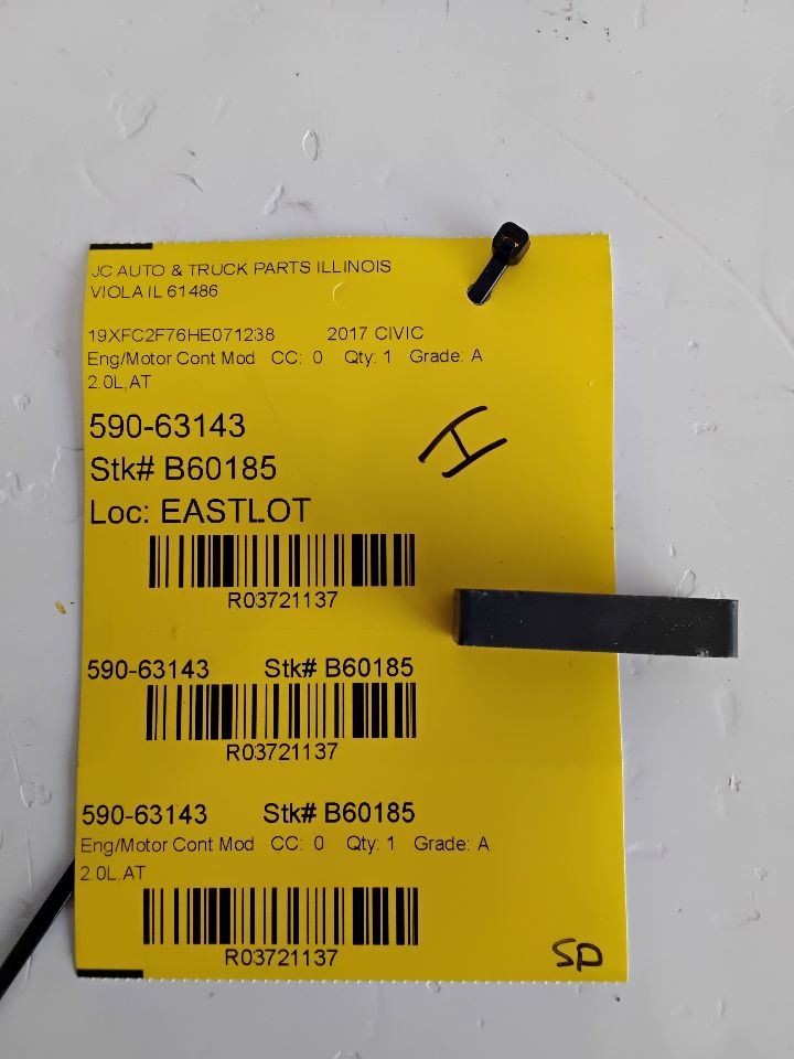 Engine ECM Electronic Control Module 2.0L Automatic Fits 16-17 CIVIC 3721137