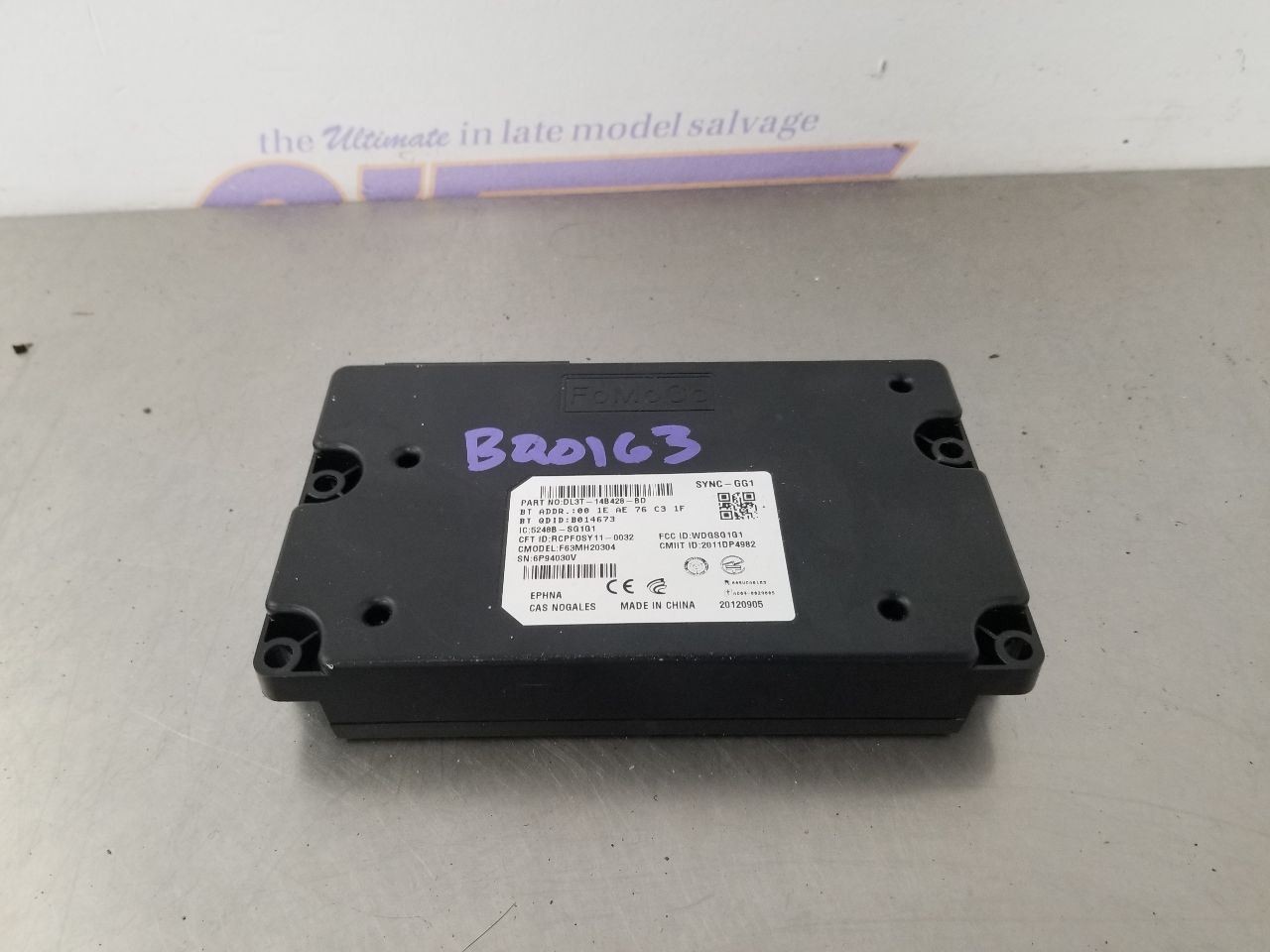 13 FORD F150 RAPTOR SYNC CONTROL MODULE DL3T14B428BD