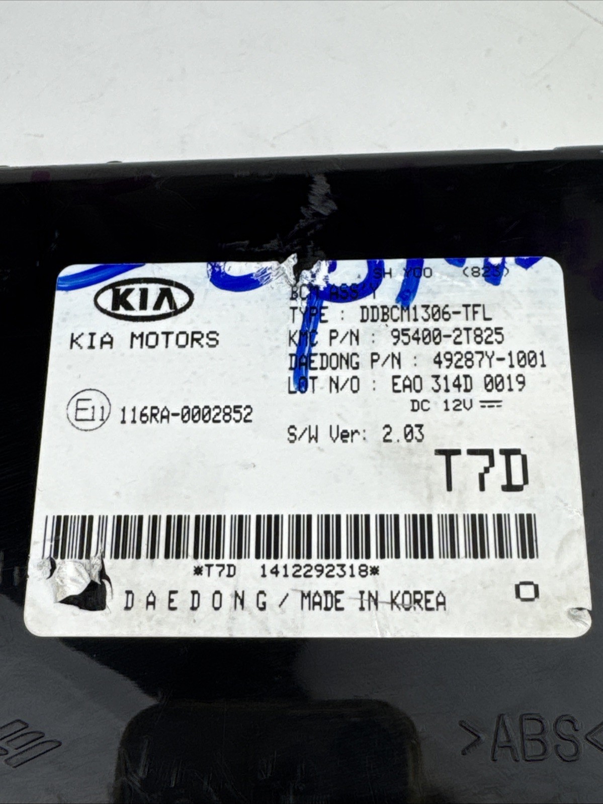 2014-2015 Kia Optima Body Computer Control Module BCM BCU 95400-2T825 OEM