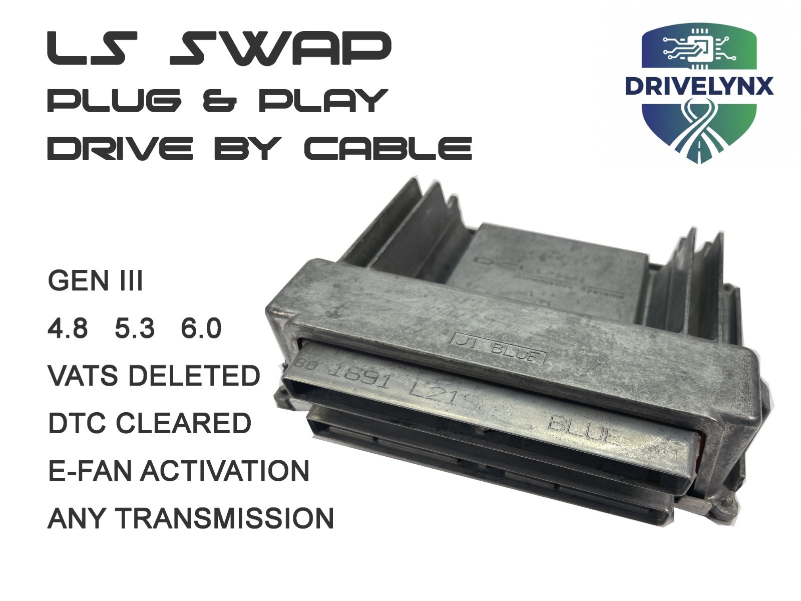 LS SWAP 0411 ECU ECM COMPUTER VATS Deleted DRIVE BY CABLE PLUG & PLAY UNLOCKED