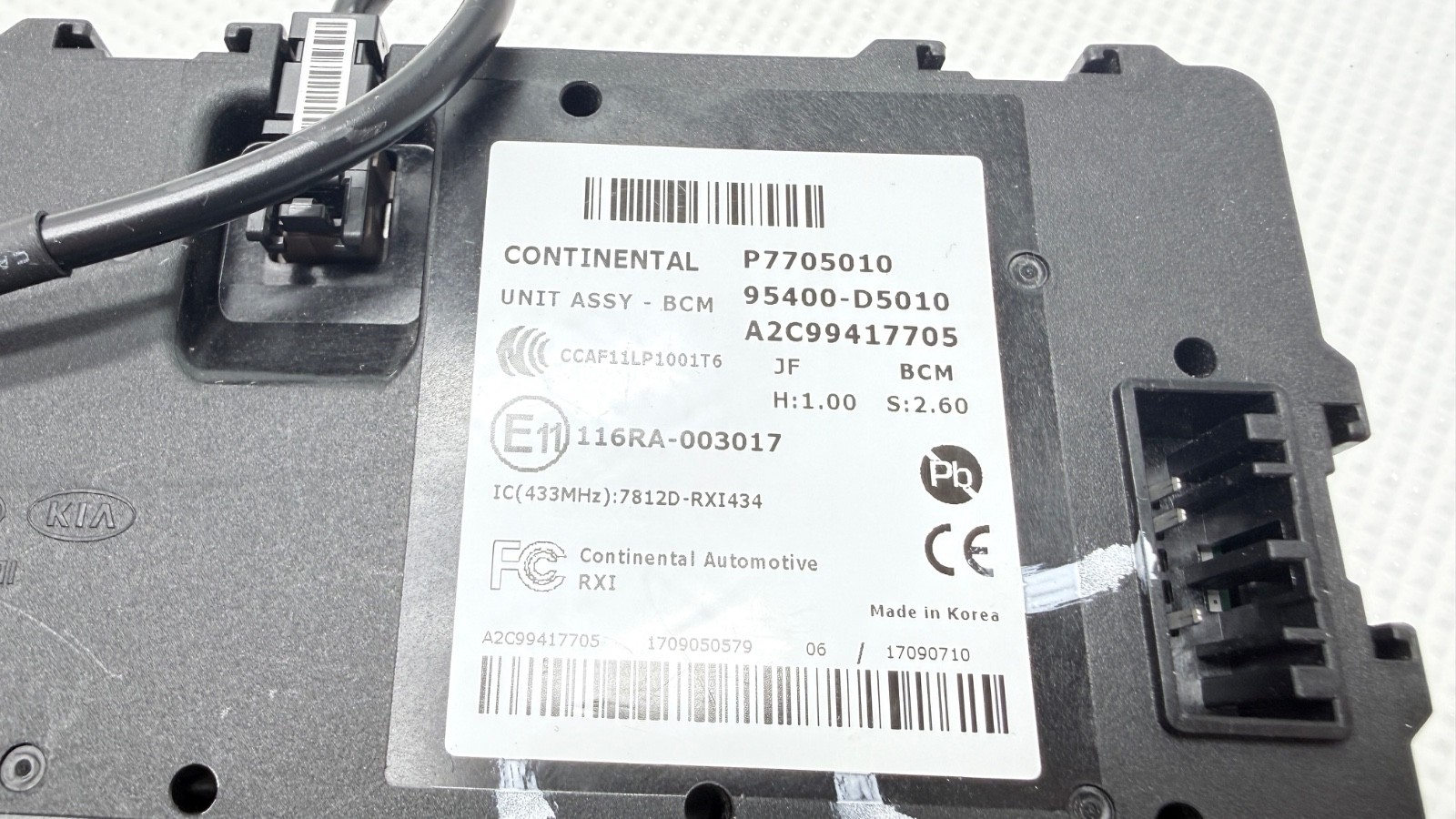 2016-2018 KIA OPTIMA ENGINE BODY CONTROL COMPUTER MODULE BCU BCM 95400-D5010 OEM