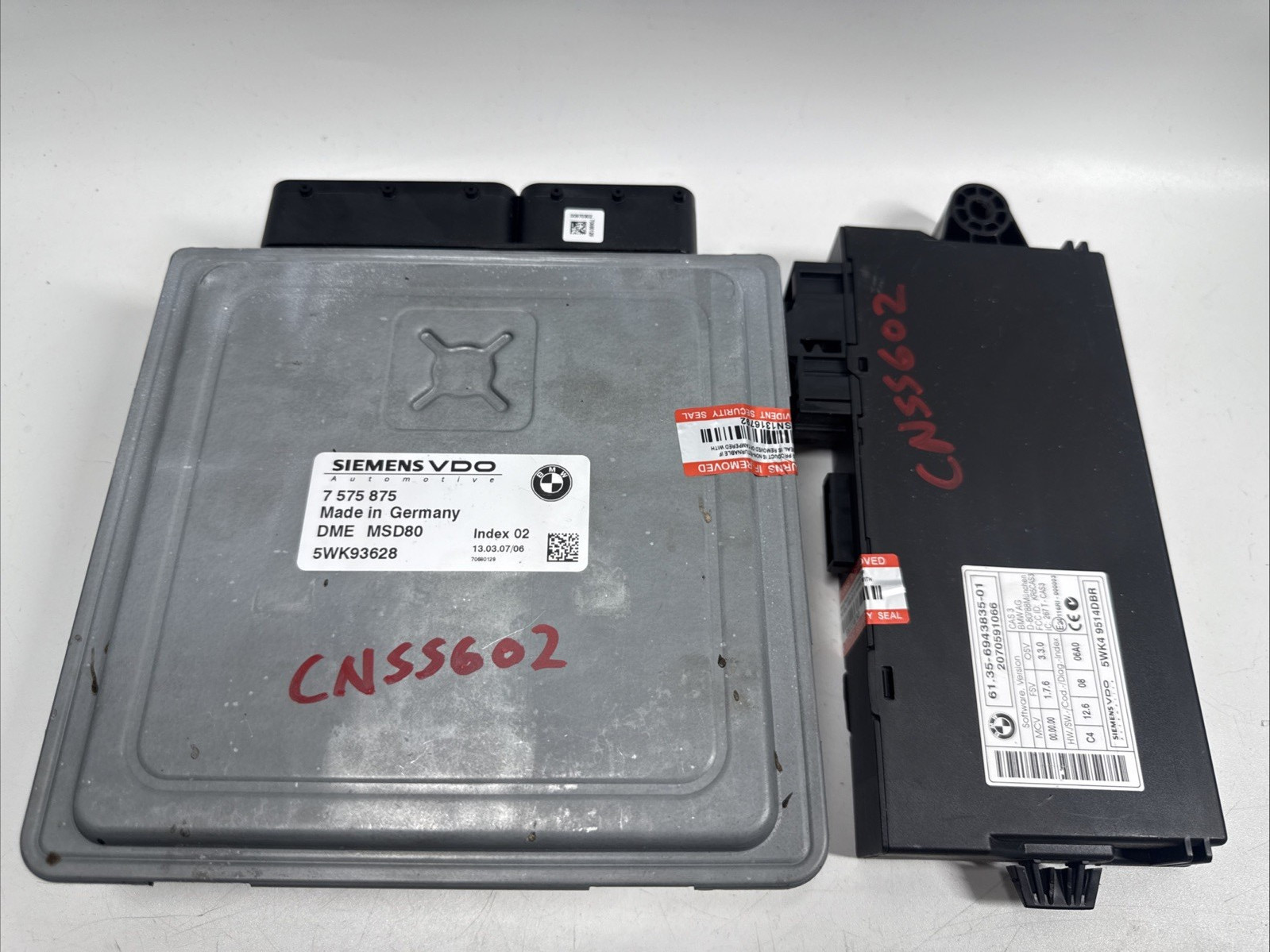 BMW 135i 335i 535i E90 E82 E60 Siemens VDO MSD80 ECU DME & CAS Module Set 07-09