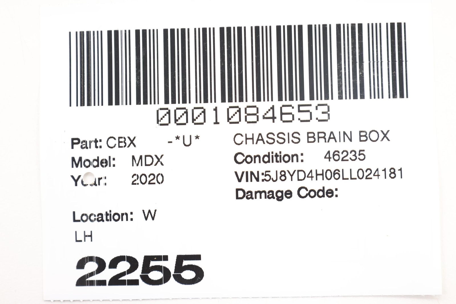 2019 – 2020 ACURA MDX FRONT LEFT SEAT HEATER CONTROL MODULE OEM 81289TYRA010M1