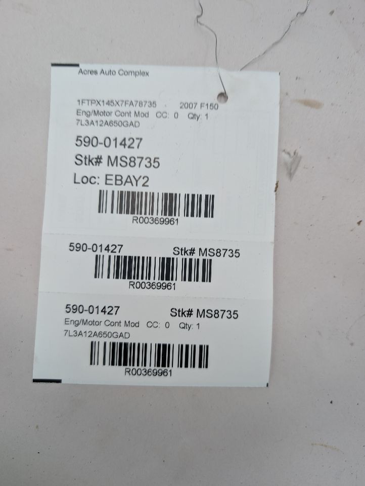 Used Engine Control Module (ECM) fits: 2007 Ford F150 PICKUP Electronic Control