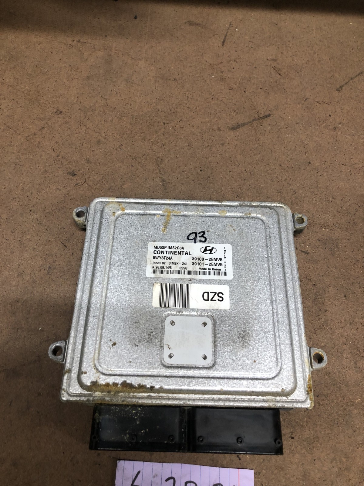 2015 Hyundai Elantra Engine Computer Control Module Ecm 39100-2EMV5 Oem