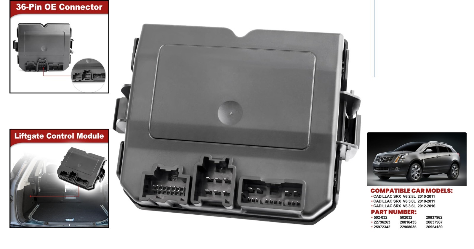 Compatible Power Liftgate Module for SRX 2010-2016 & SAAB 9-4X | Easy Plug-In