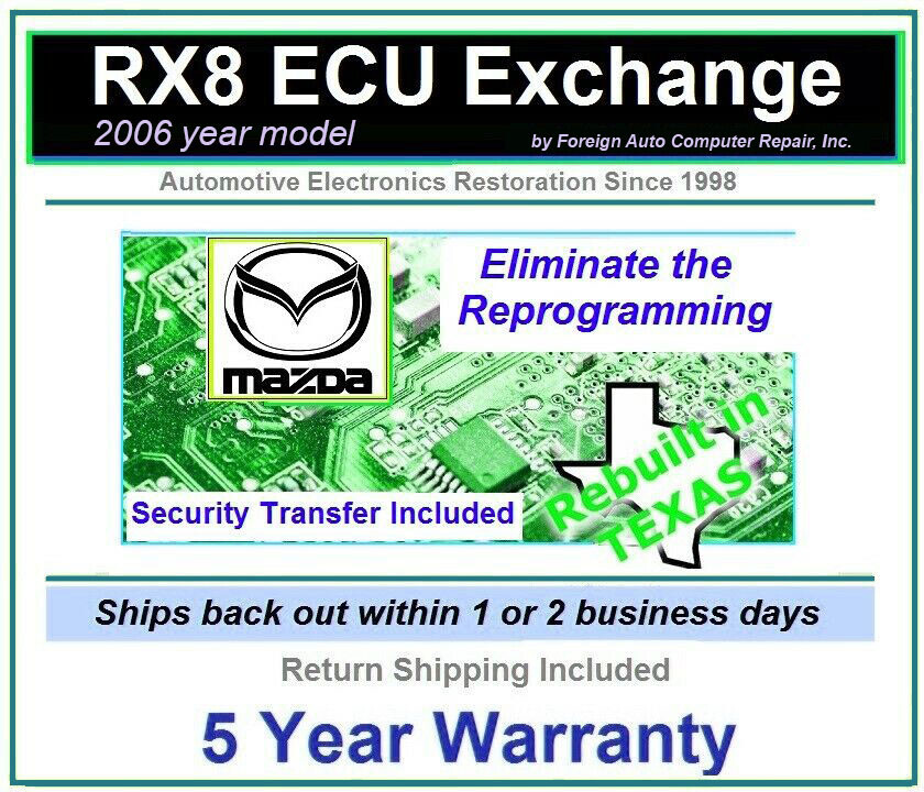 2006 RX8 ECU Exchange free security transfer = no reprogramming 5 year warranty