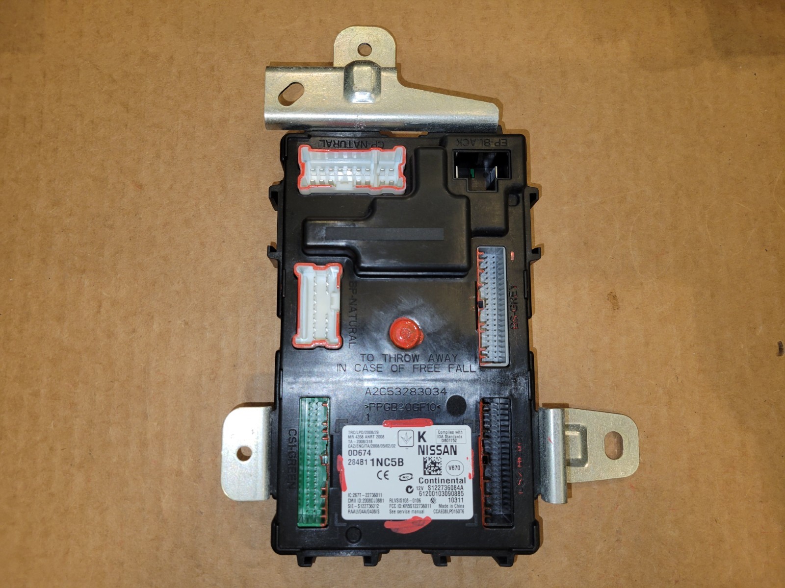 2009 2010 2011 2012 INFINITI G25 G37 BODY CONTROL MODULE BCM BCU CONTINENTAL