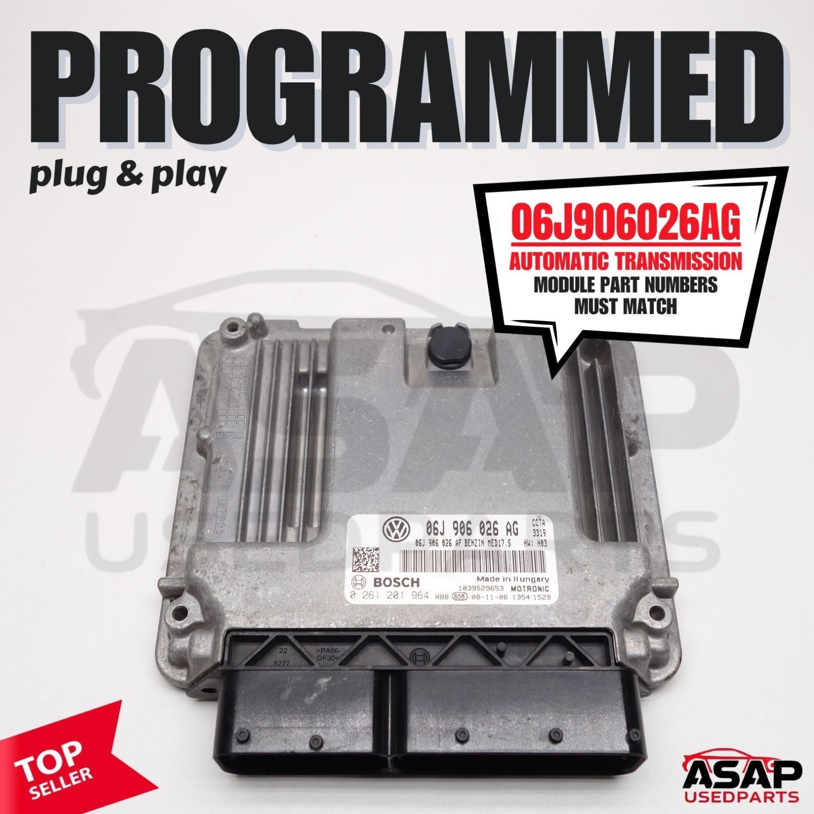 ECM ECU 2.0T AT VW VOLKSWAGEN CC 2009 06J906026AG Plug & Play🐔