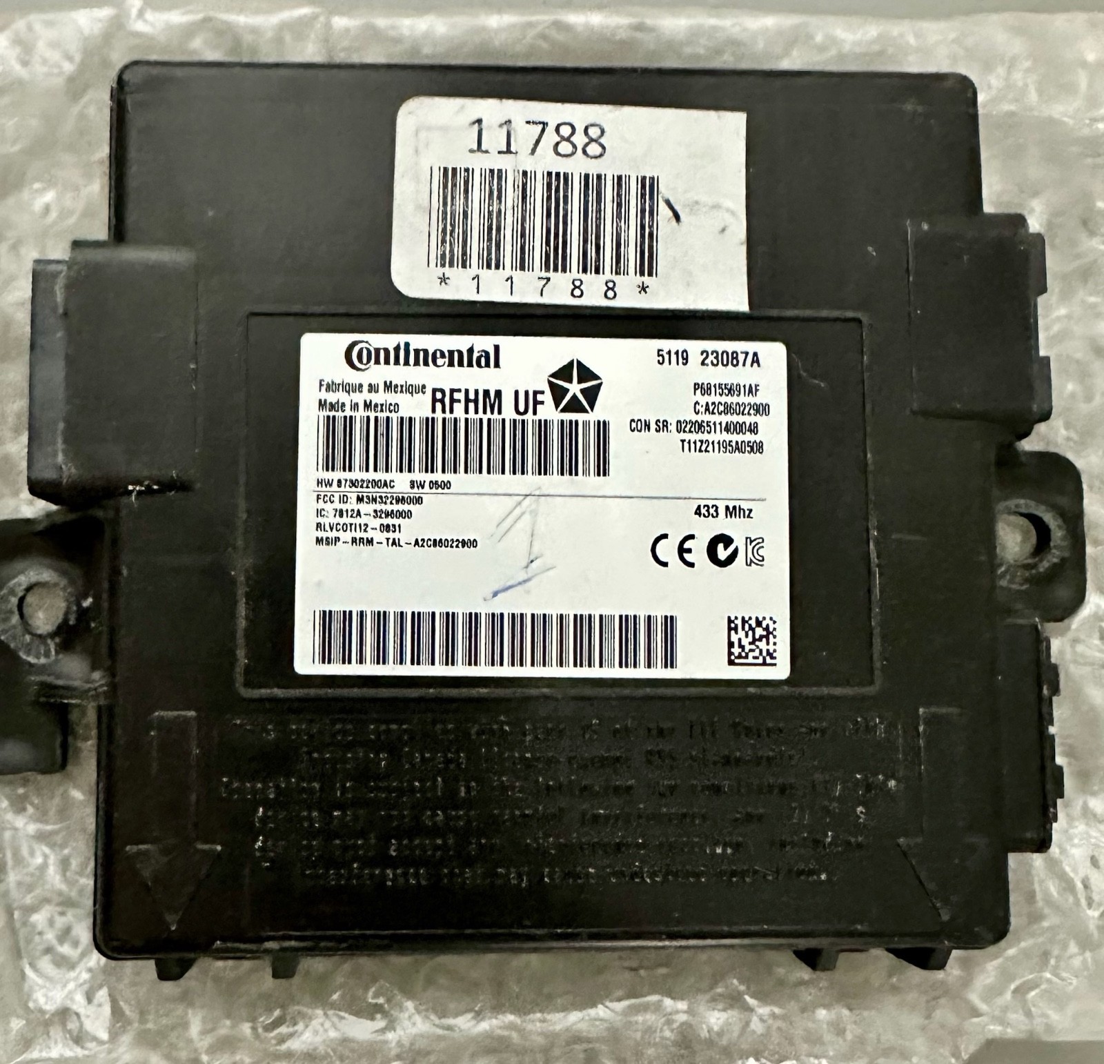 Continental Multifunction Receiver Hub 8237 23087A | 91333101AA ✅ Tested Working