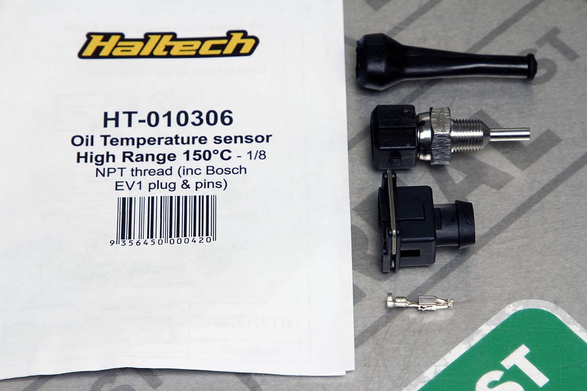 Haltech Oil Temperature sensor 150C 1/8 npt thread inc plug and pins HT-010306