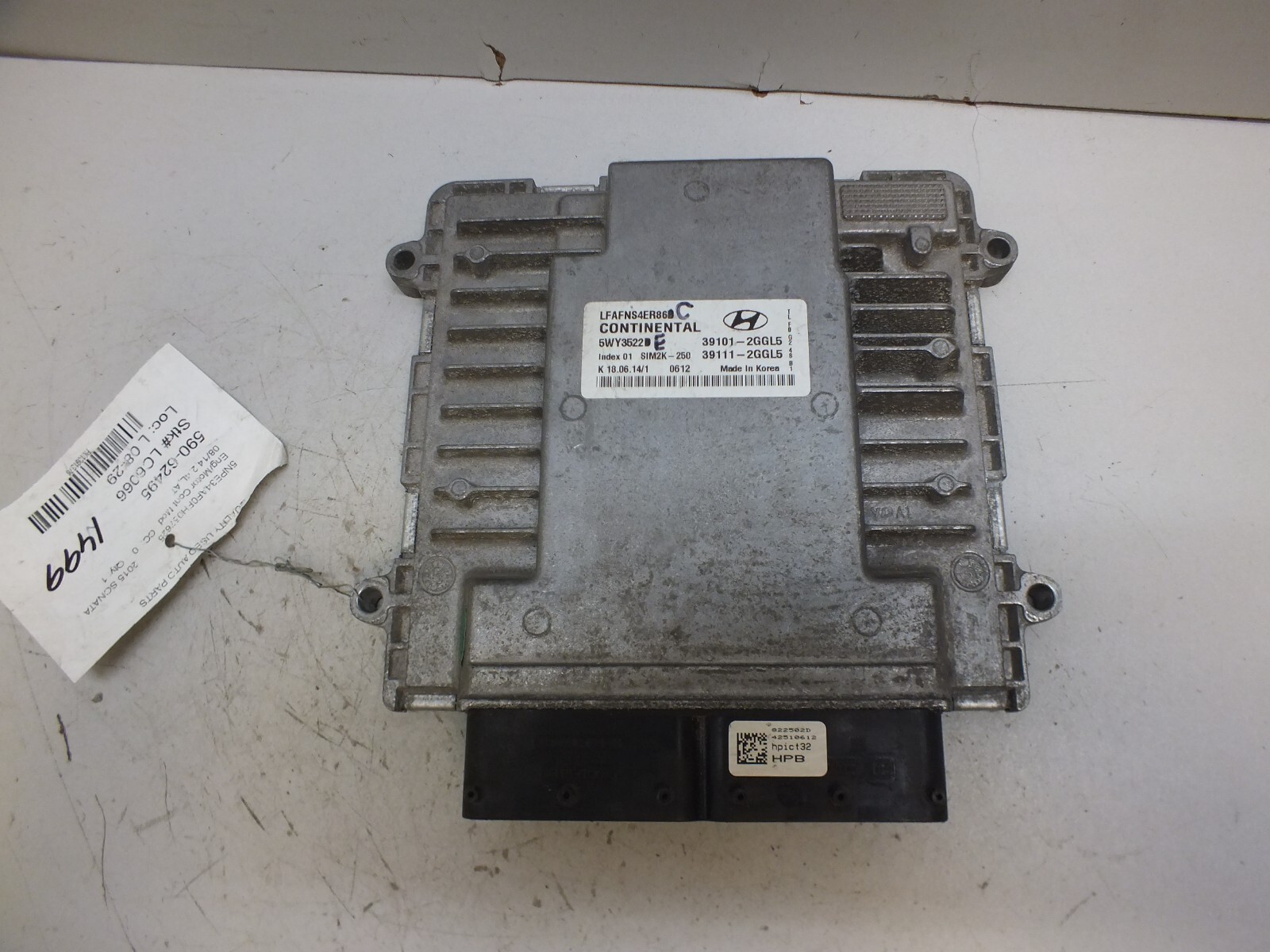 15 16 2015 2016 HYUNDAI SONATA 2.4L ECU ECM ENGINE COMPUTER 39101-2GGL5 #1499