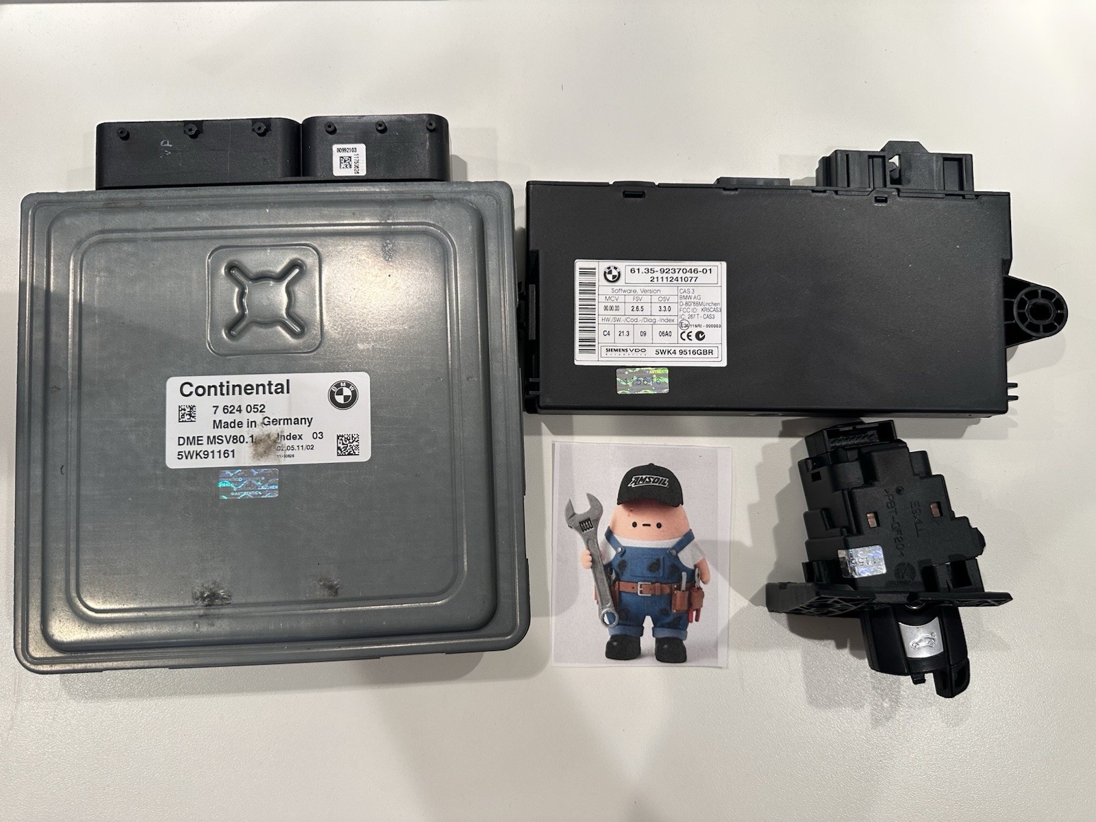 🏎️2011 BMW 328i E92 DME ECU ECM PCM CAS Engine Computer Key Set 7624052