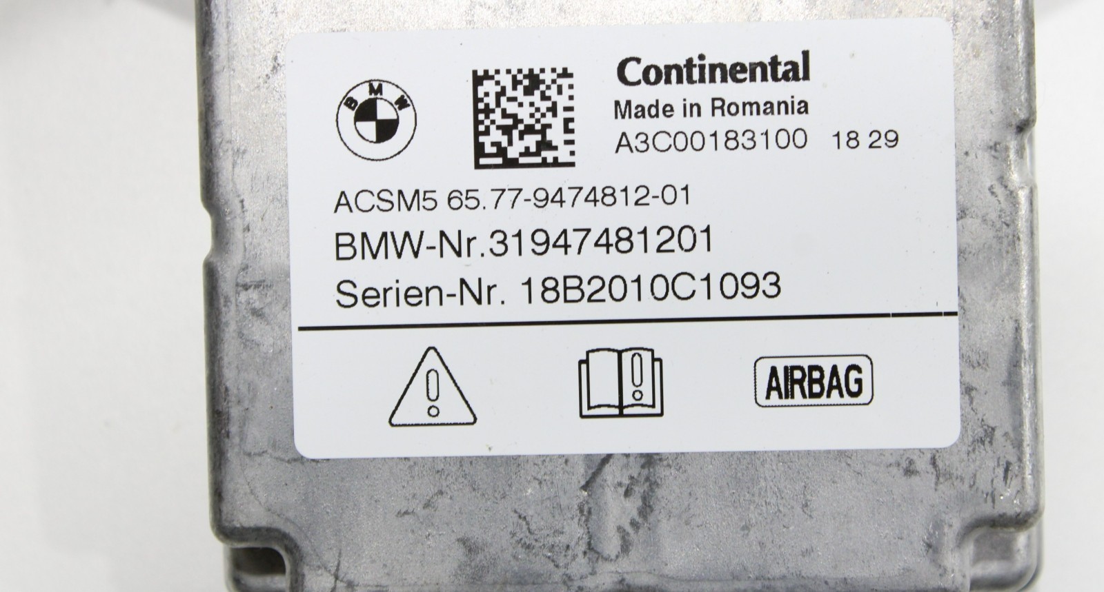 17-20 BMW M550i 540i 530i G30 RESTRAINT DIAGNOSTIC COMPUTER MODULE SRS UNIT OEM