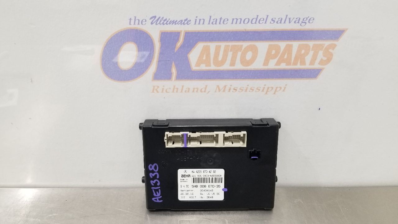 11 MERCEDES BENZ S63 AMG W221 HVAC CONTROL MODULE 2218704292