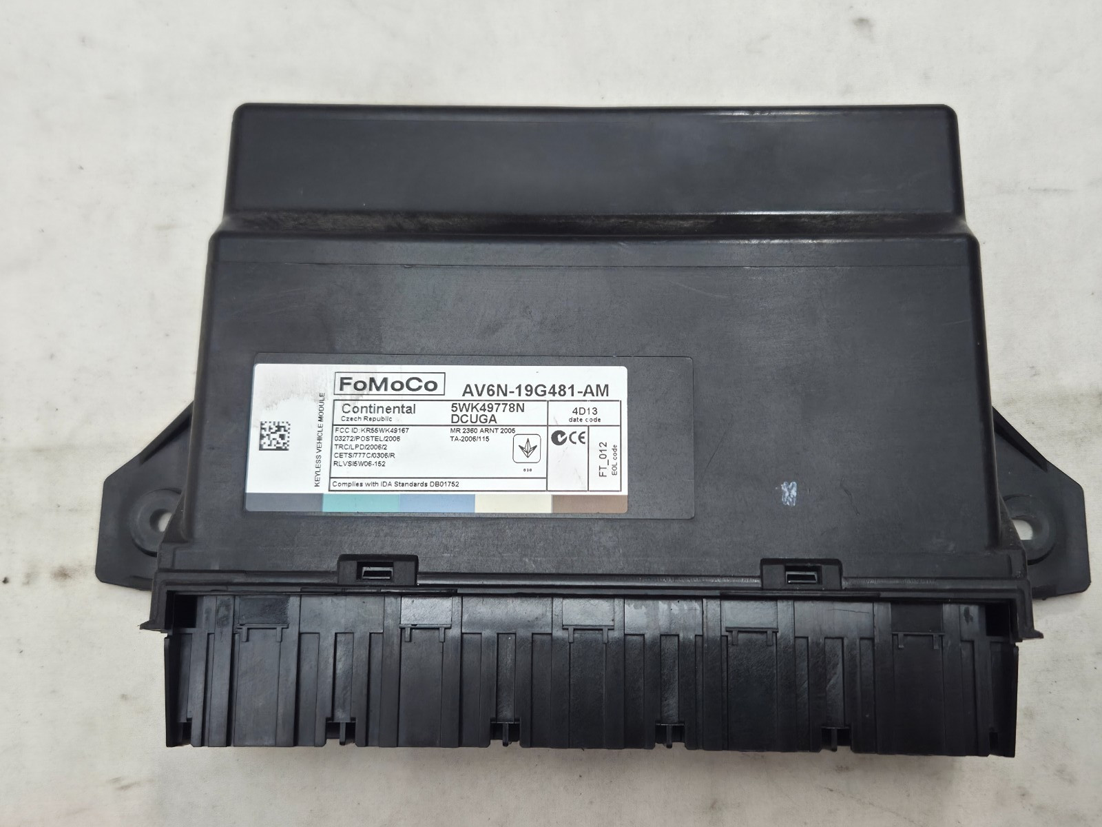 2012-2015 FORD FOCUS ST MODULE ASSEMBLY KEYLESS START ENTRY AV6N-19G481-AM OEM 2