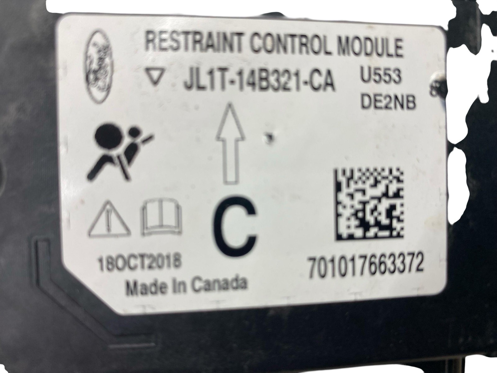 2018 – 2021 LINCOLN NAVIGATOR OEM AIR SRS BAG CONTROL MODULE UNIT JL1T-14B321-CA