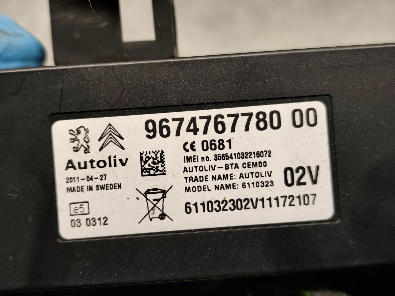 CITROEN DS4 2012 SALOON BLUETOOTH MODULE 9674767780