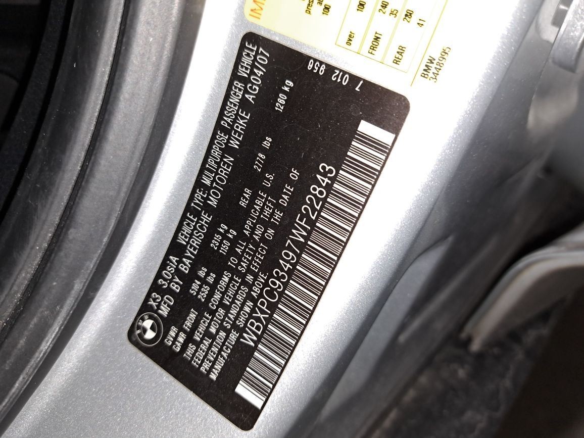 2007 X3 Engine Computer/Module Ecu/Ecm/Pcm Sku#4312925