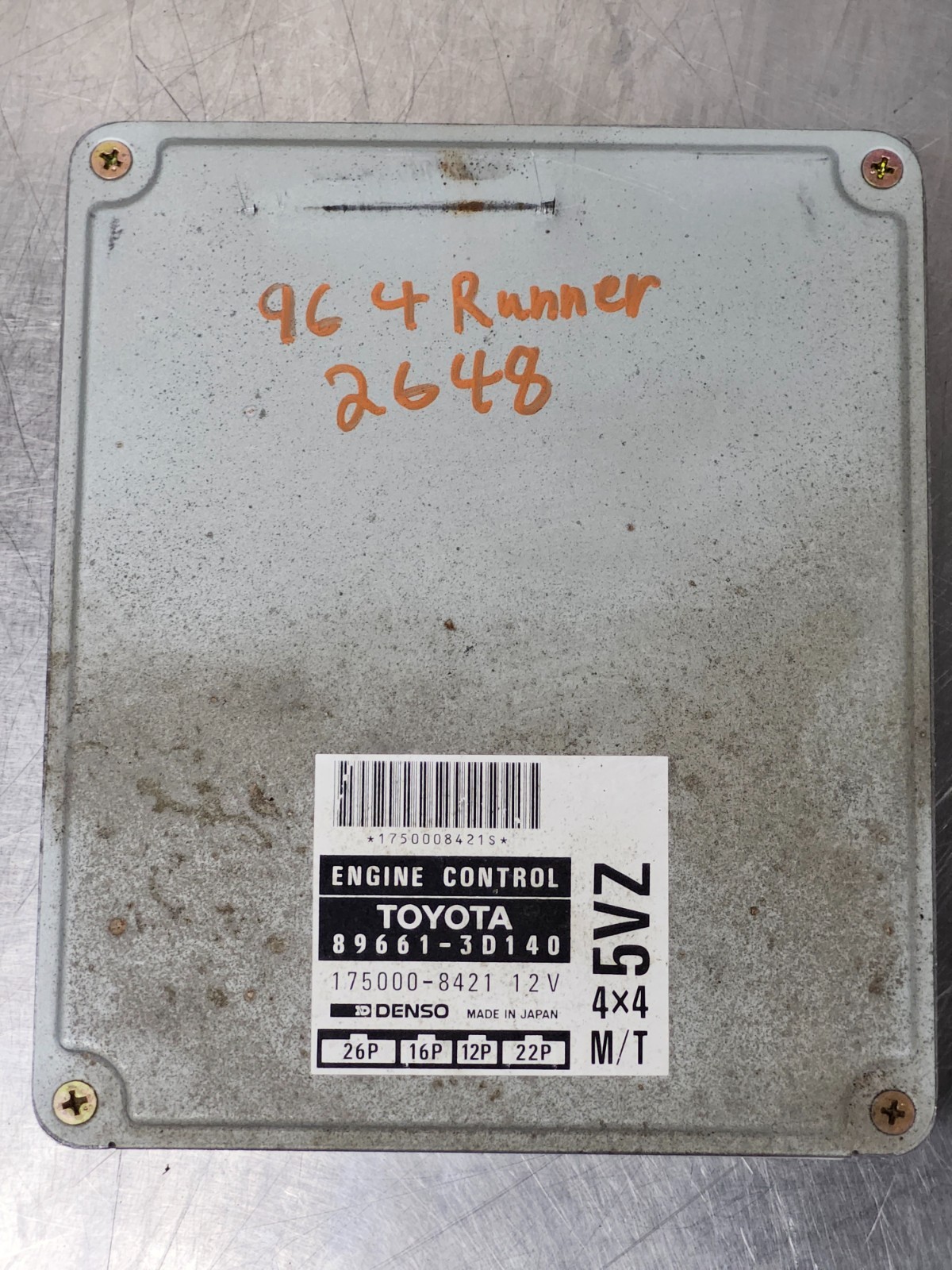 1996 Toyota 4Runner 3.4L V6 4×4 MT Engine Control Module ECM ECU OEM 89661-3D140