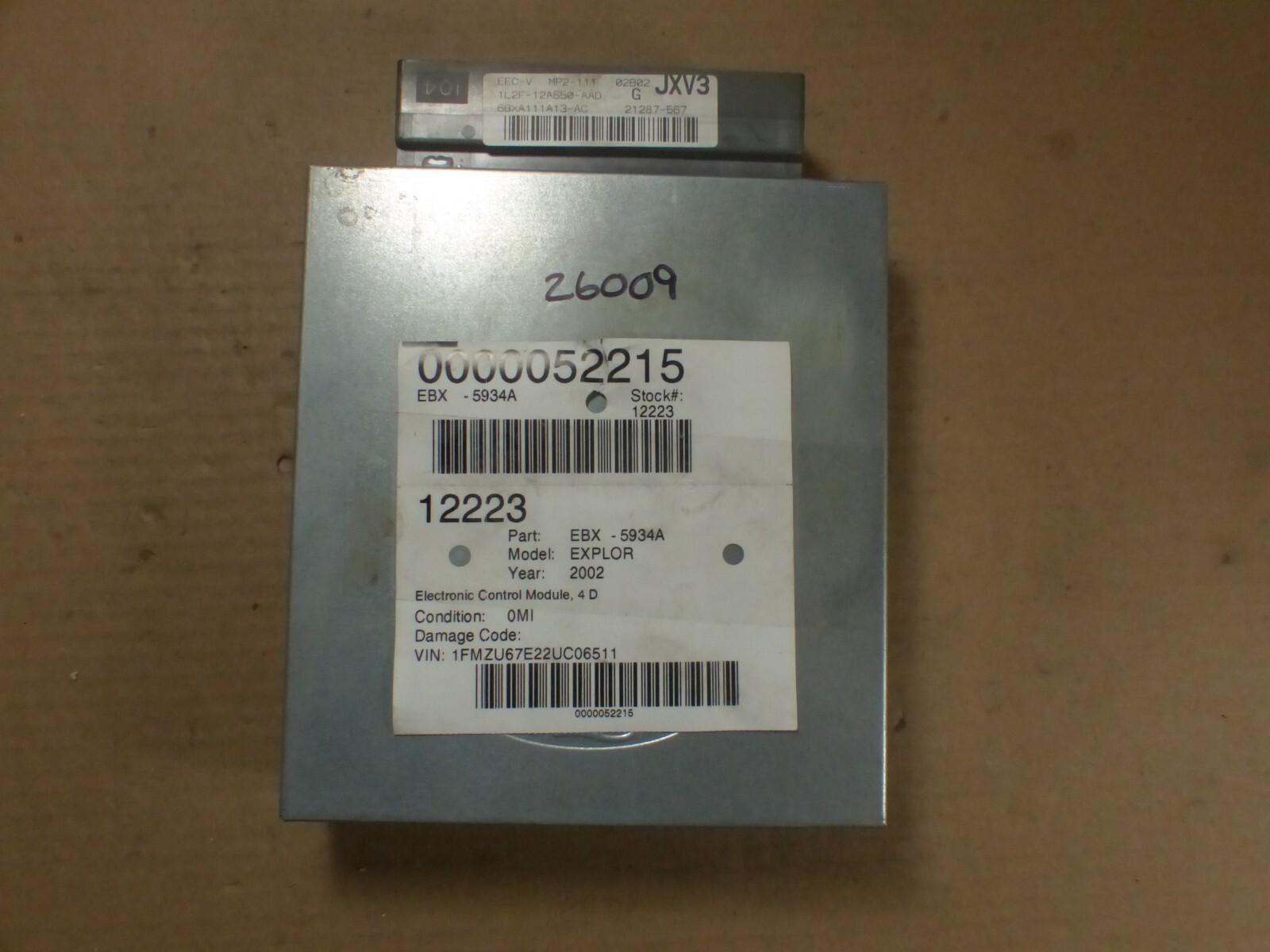 01-02 FORD EXPLORER AT 4DR PCM ECM COMPUTER 1L2F-12A650-AAD
