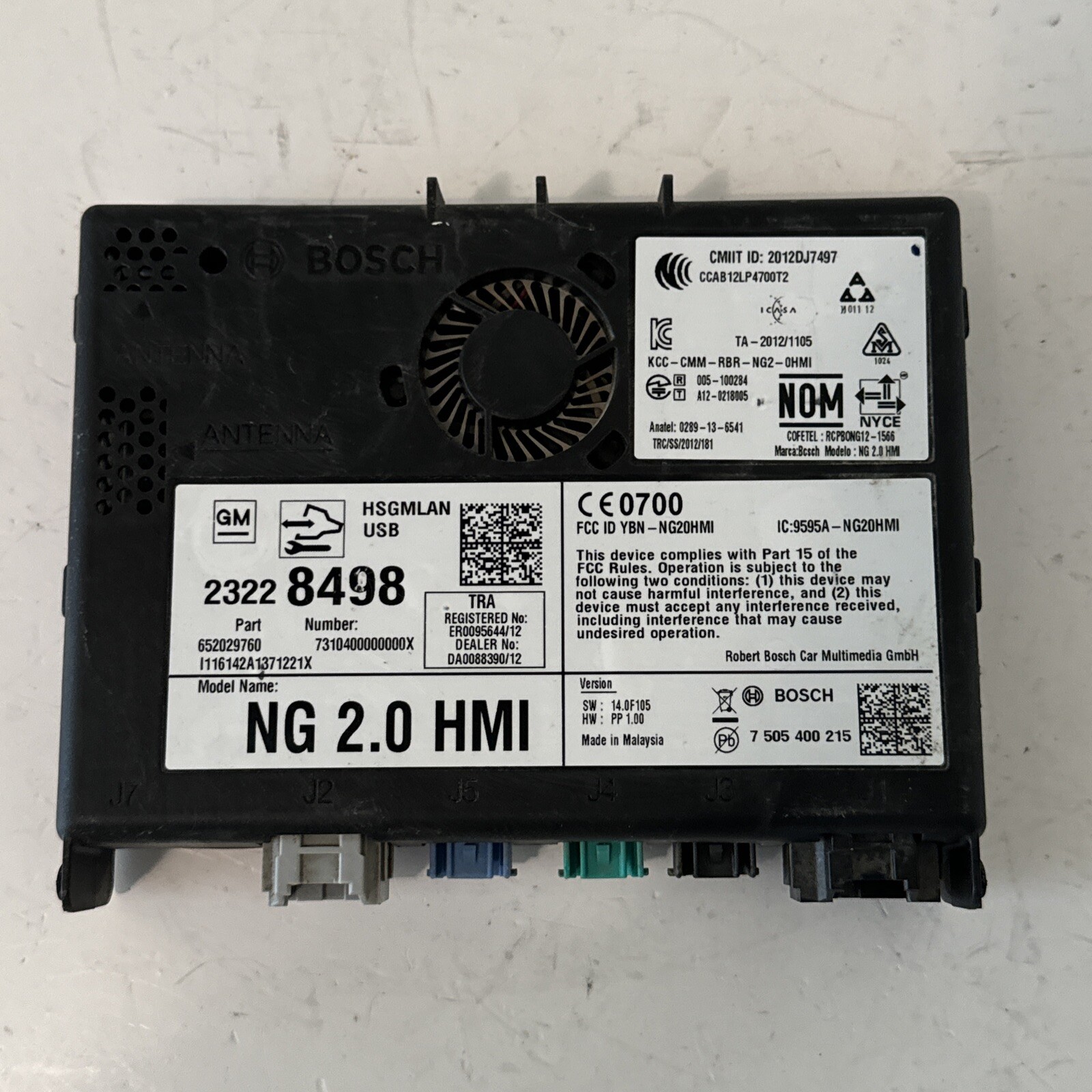 2016 CHEVROLET SIERRA HMI HUMAN MACHINE INTERFACE MODULE OEM 23228498
