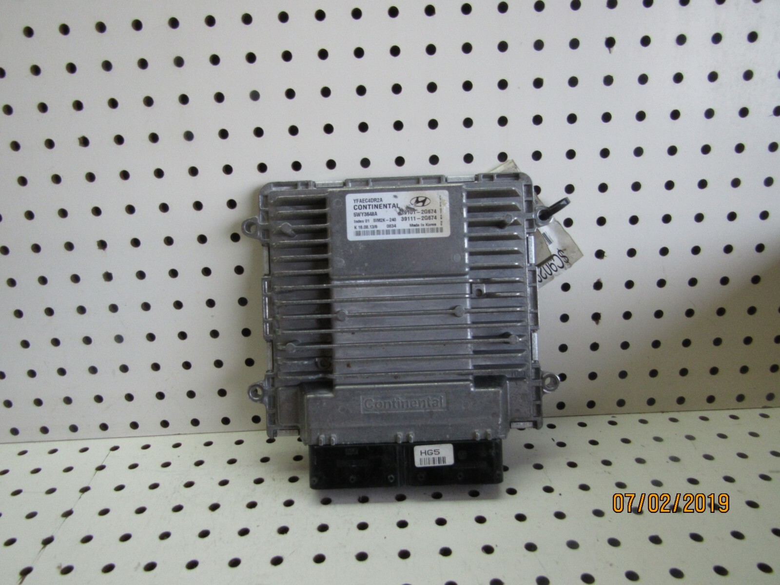 2011 2012 2013 2014 Hyundai Sonata Control Module Computer ECM ECU 391112G674