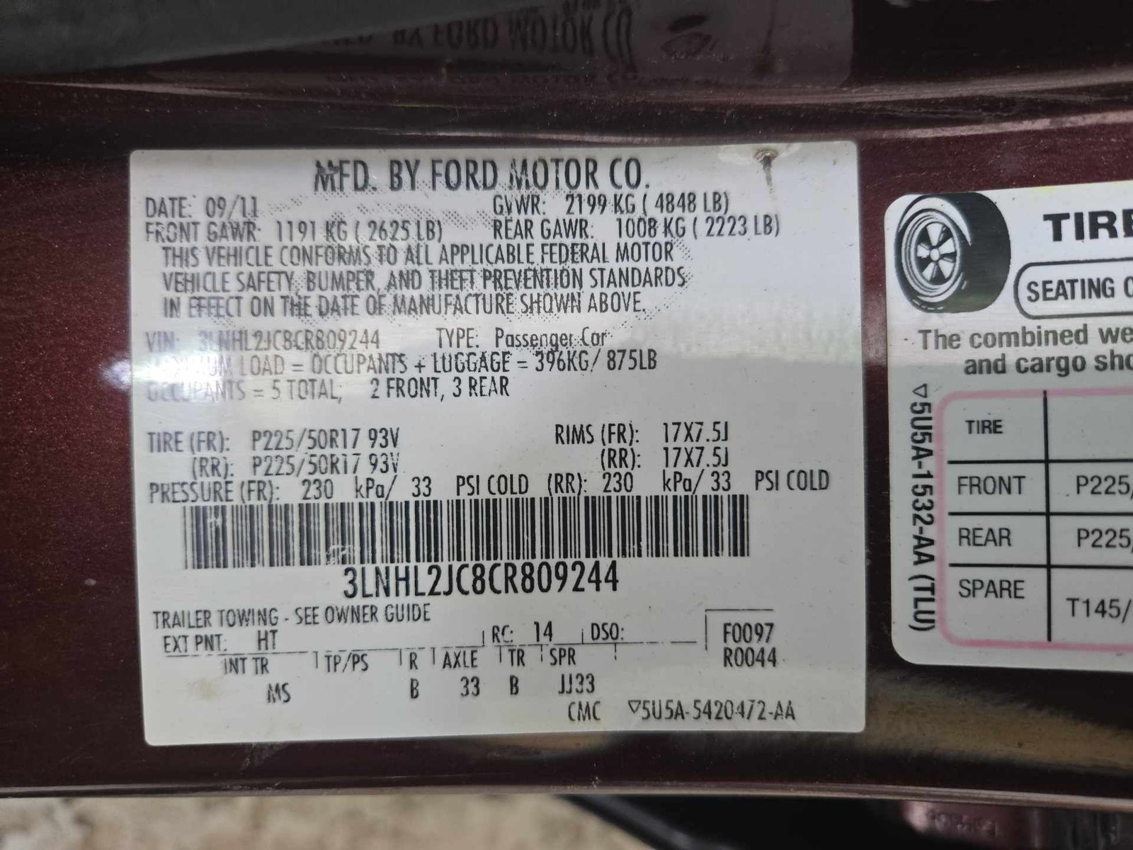 Used Engine/motor Brain Box fits: LINCOLN MKZ 11 12