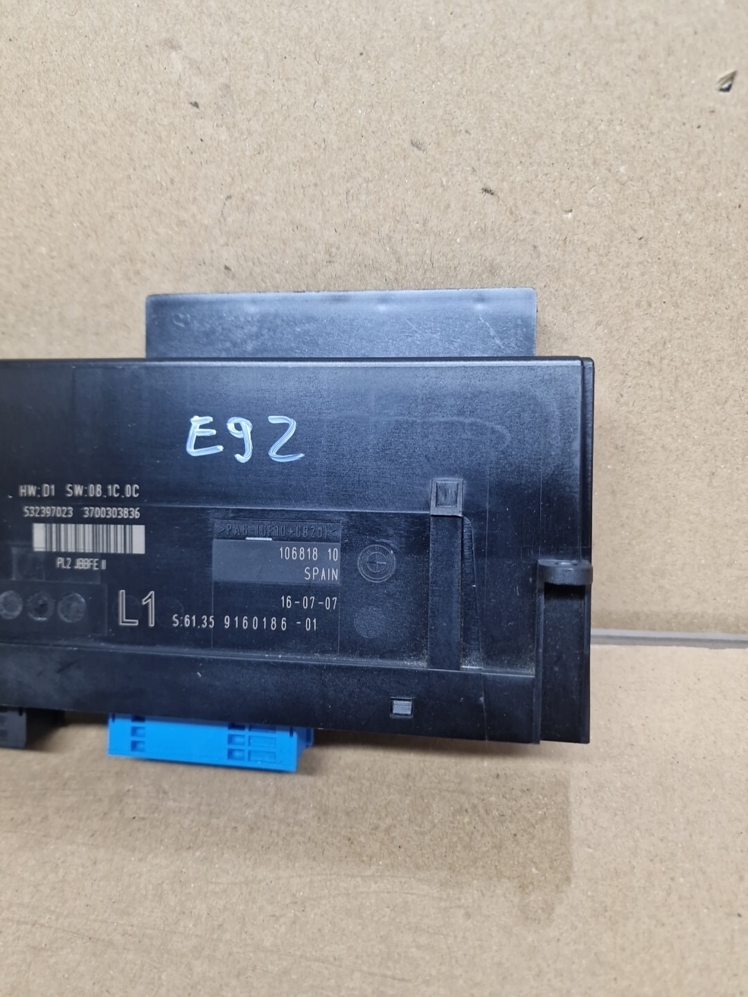 BMW 3 Series E92 ECU Body Control Module Junction Box L1 PL2 JBBFE II 9160186
