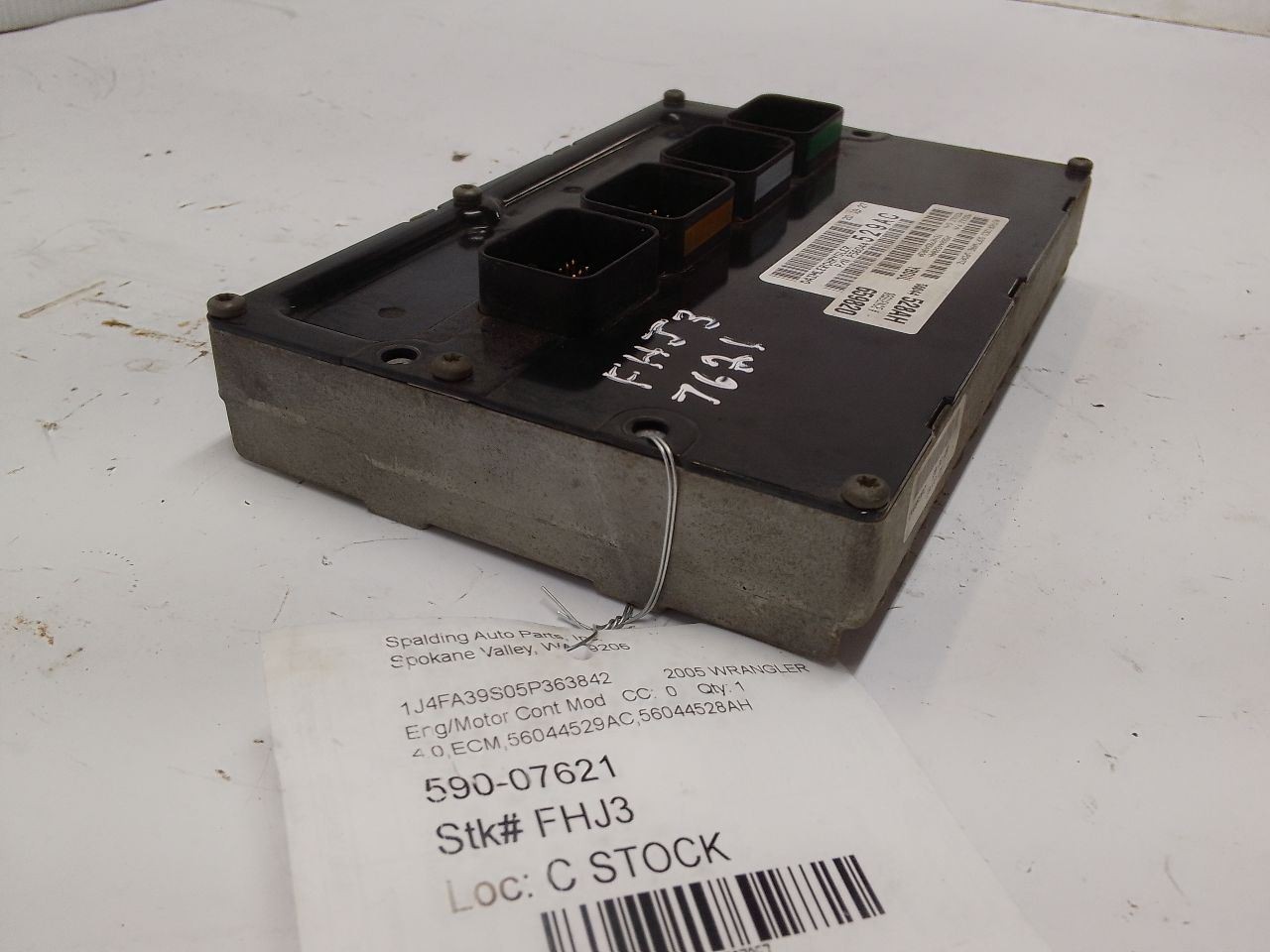 56044529AC ECM Engine Control Module from 2005 Jeep Wrangler 4.0L AT 12887957