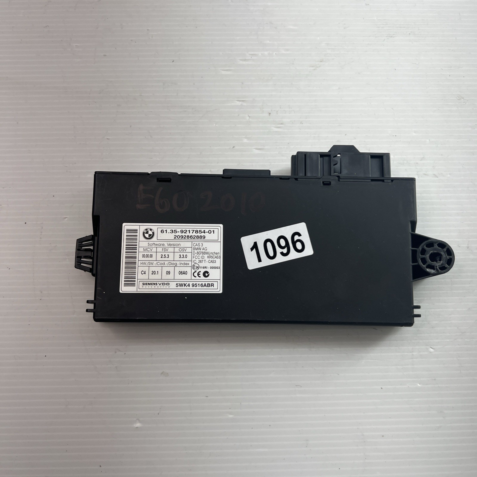 2008 – 2010 BMW E90 335I 328I CAS 3 BODY CONTROL MODULE OEM 9147227 61359147227