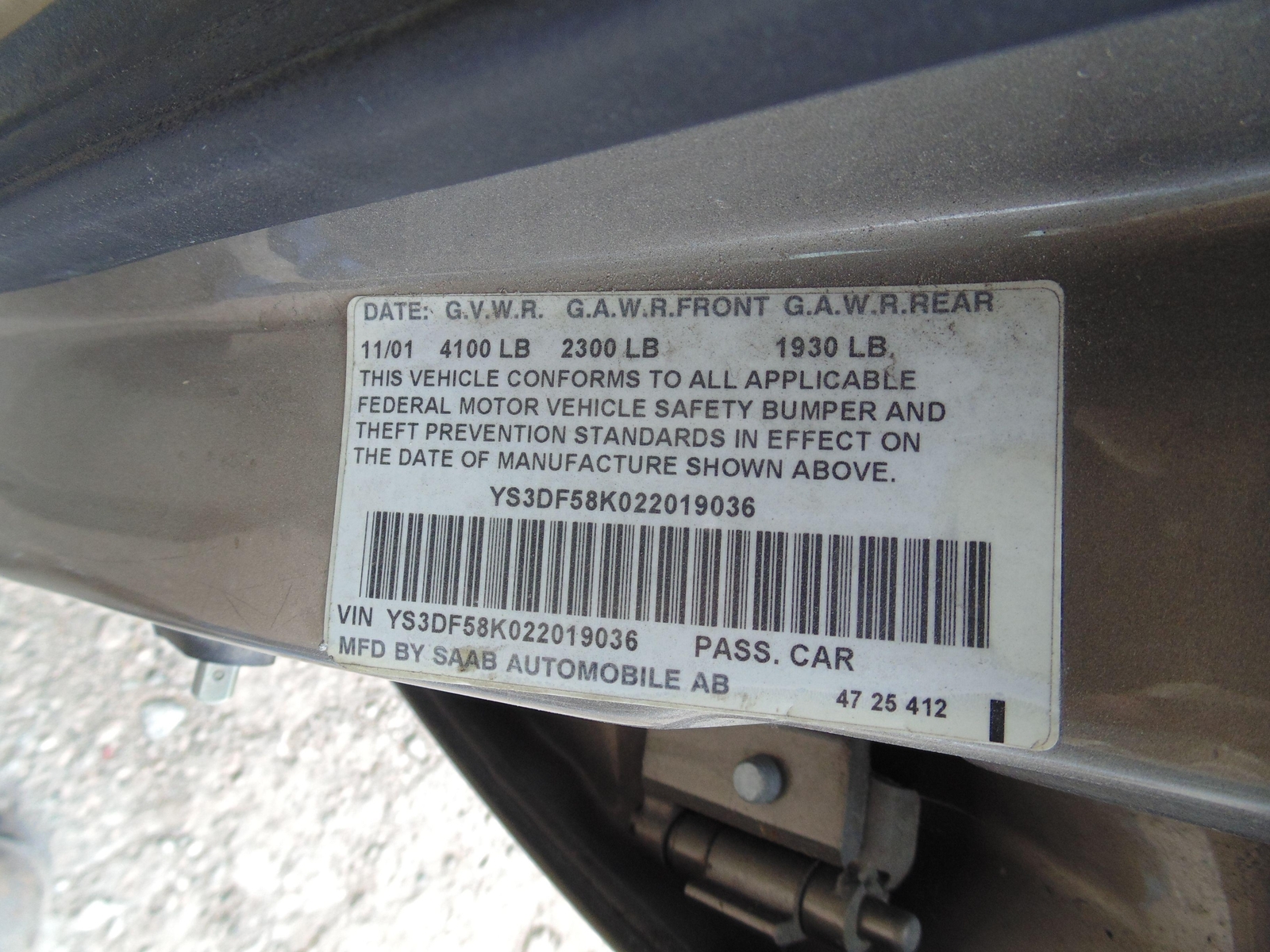 02 SAAB 9-3 Chassis Brain Box